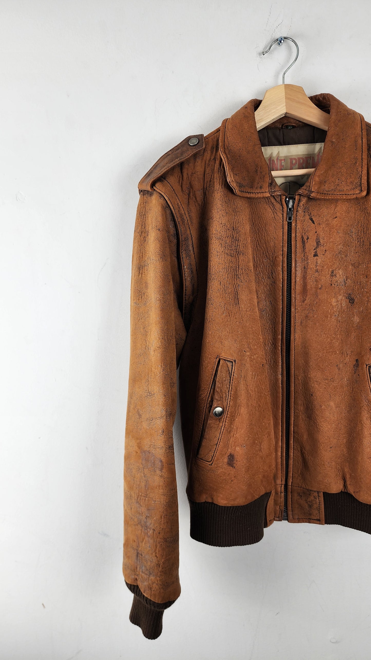 90s Etienne Brown Vintage Leather Jacket