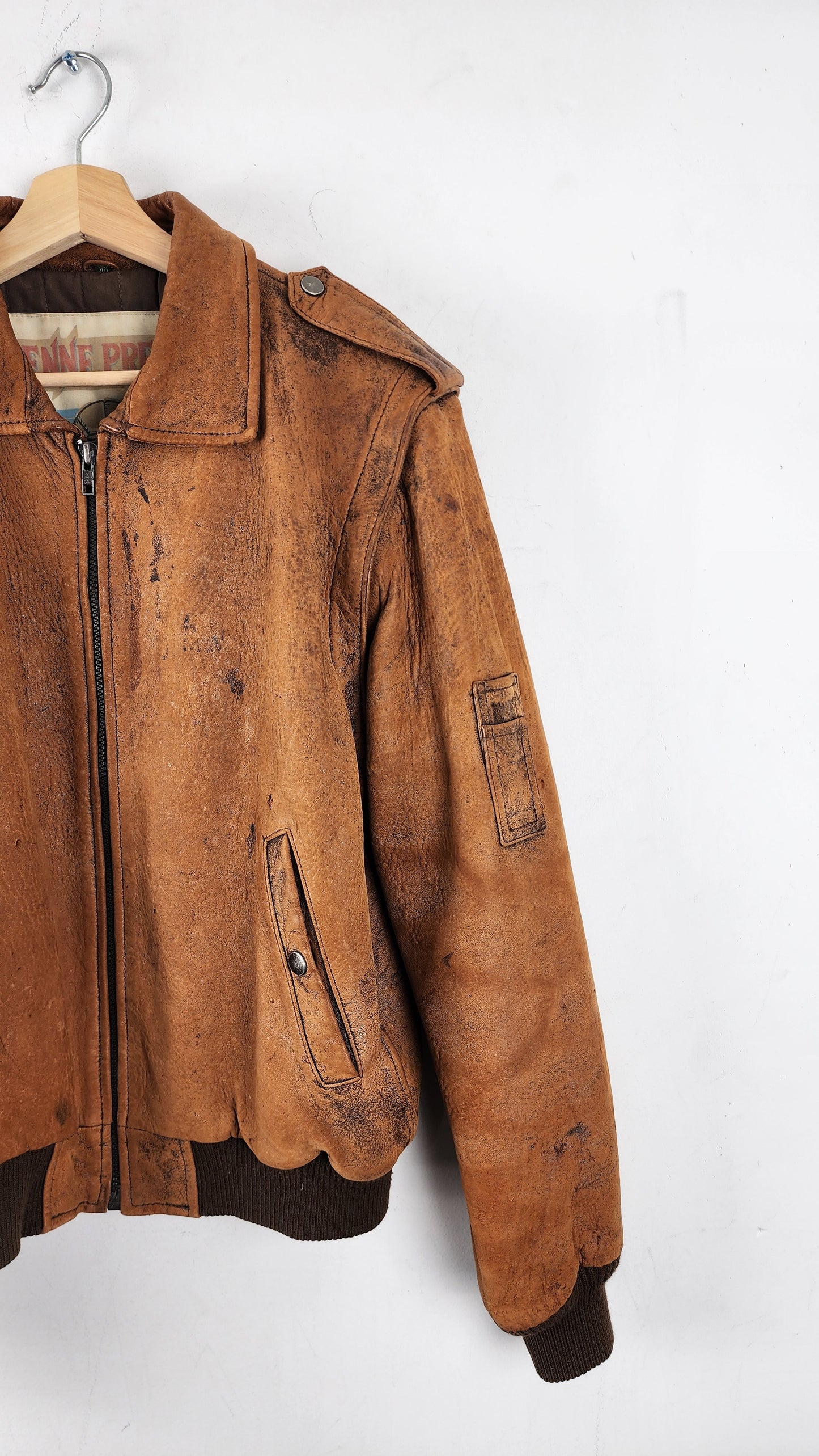 90s Etienne Brown Vintage Leather Jacket