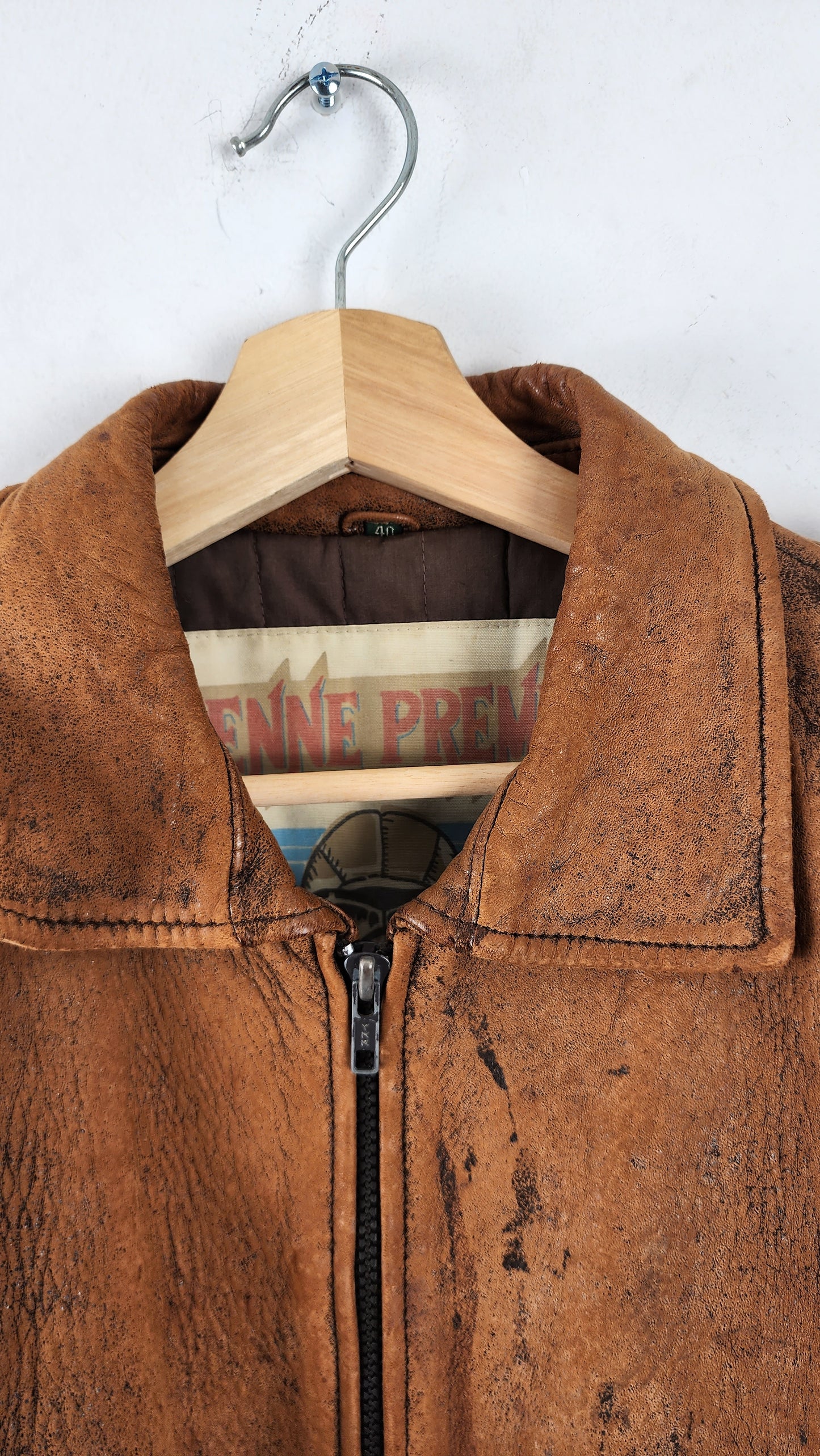 90s Etienne Brown Vintage Leather Jacket