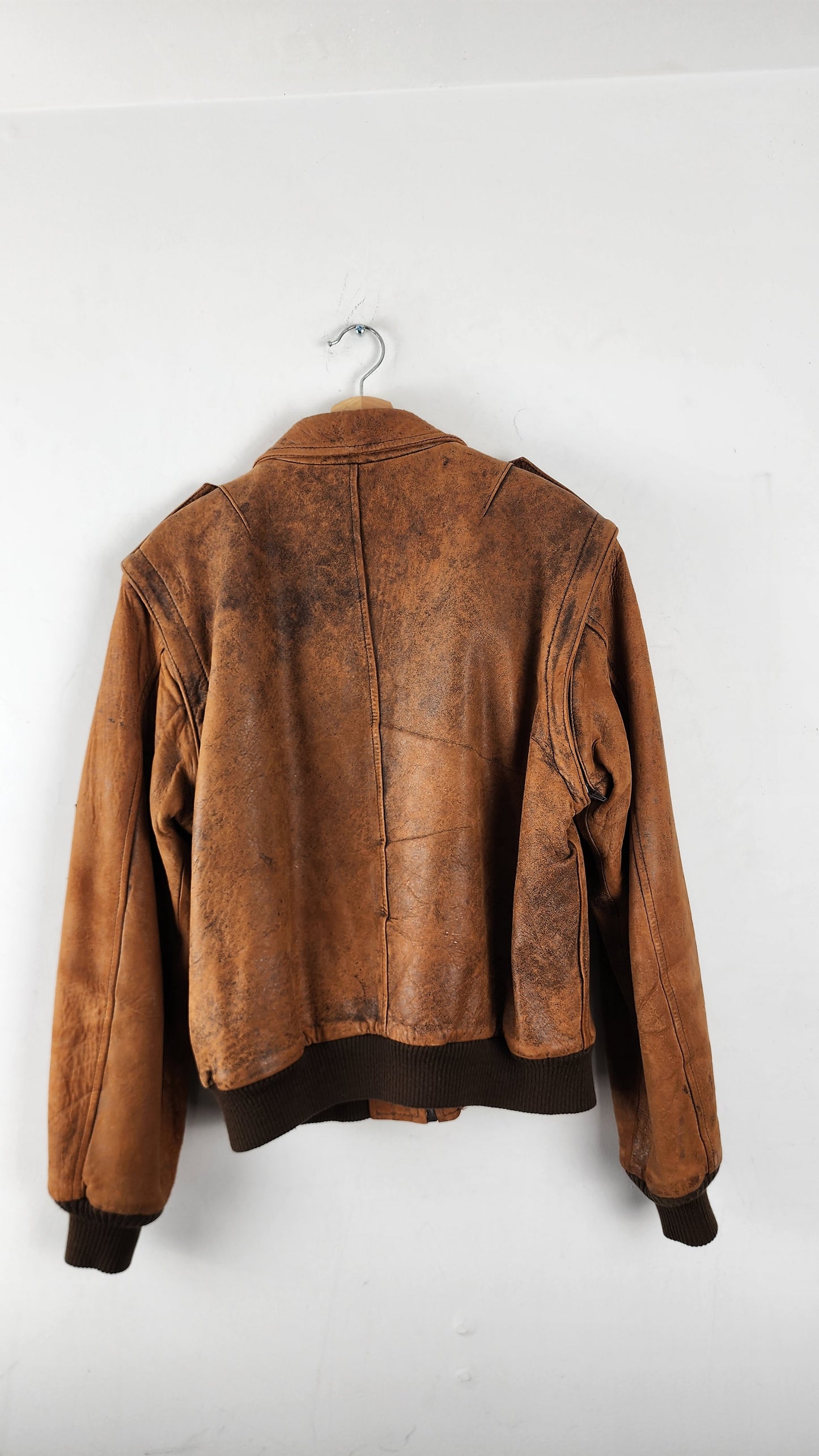90s Etienne Brown Vintage Leather Jacket
