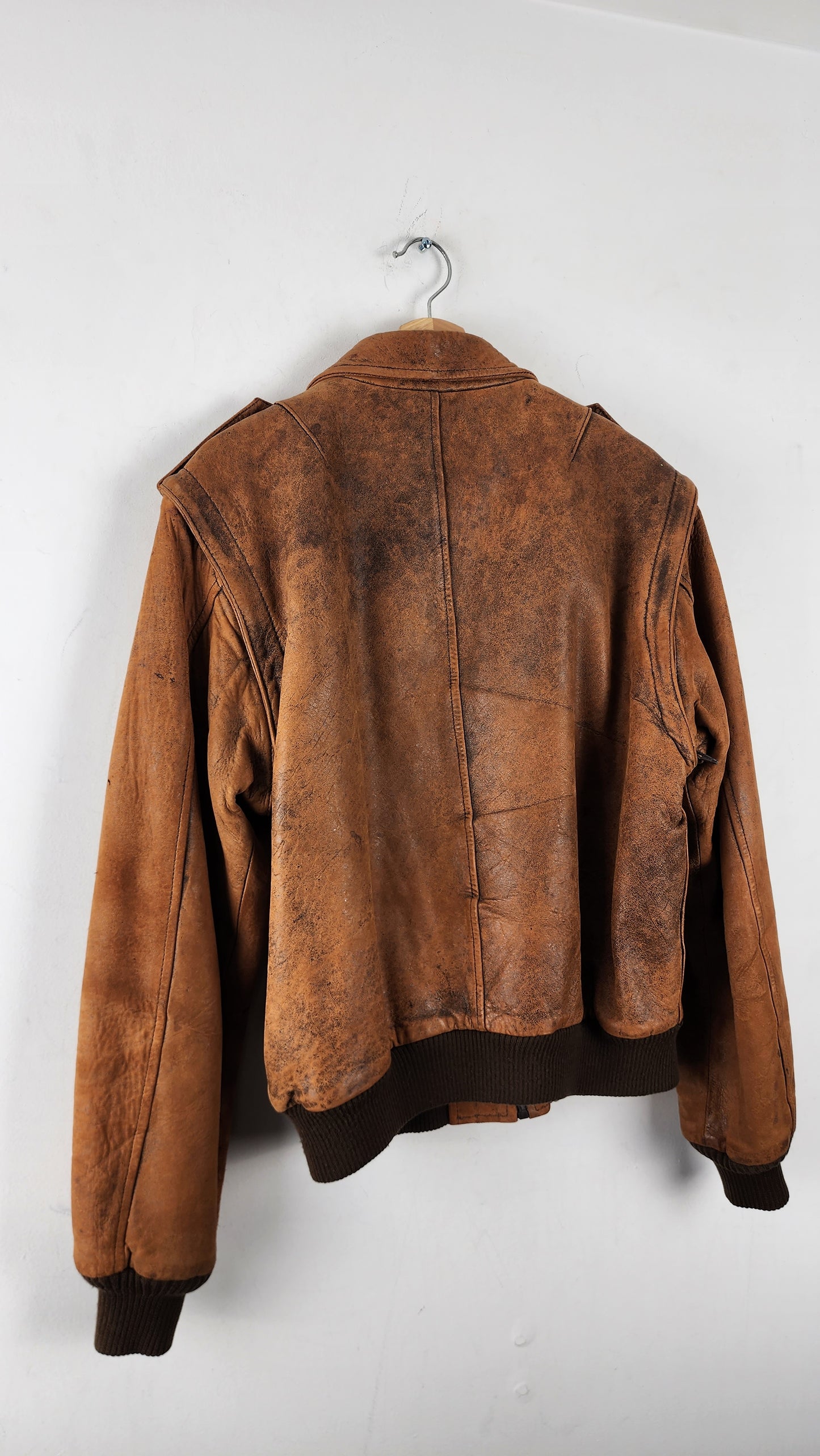90s Etienne Brown Vintage Leather Jacket