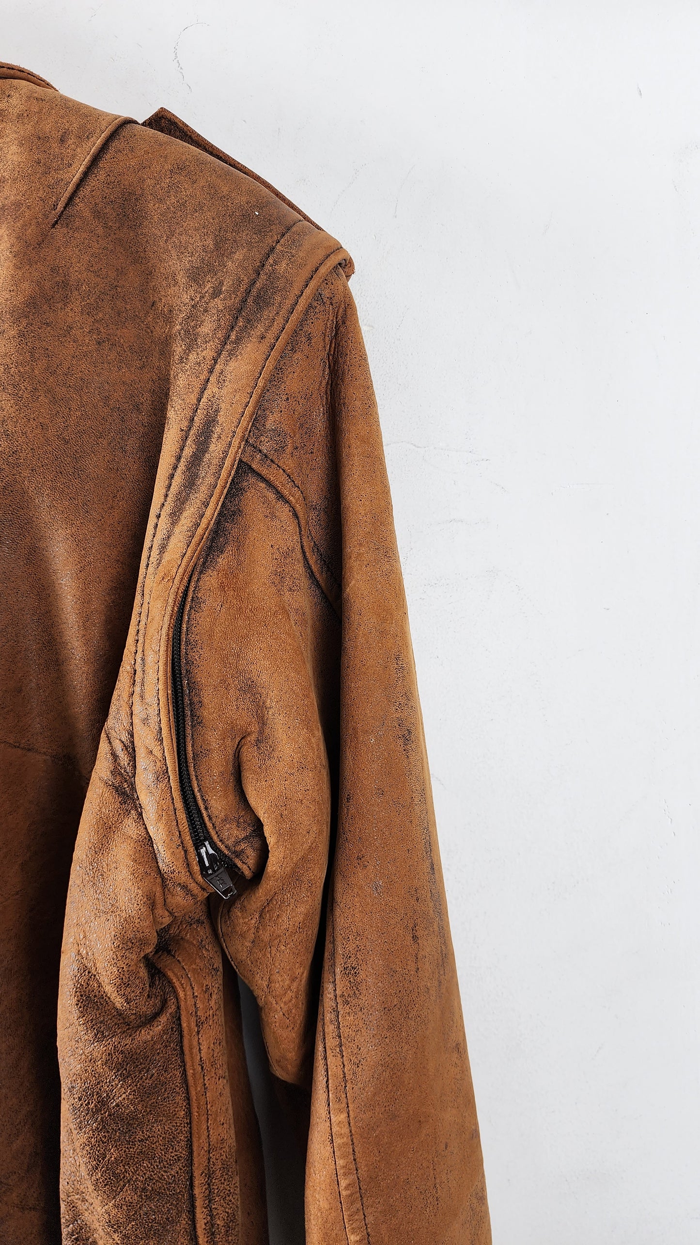 90s Etienne Brown Vintage Leather Jacket