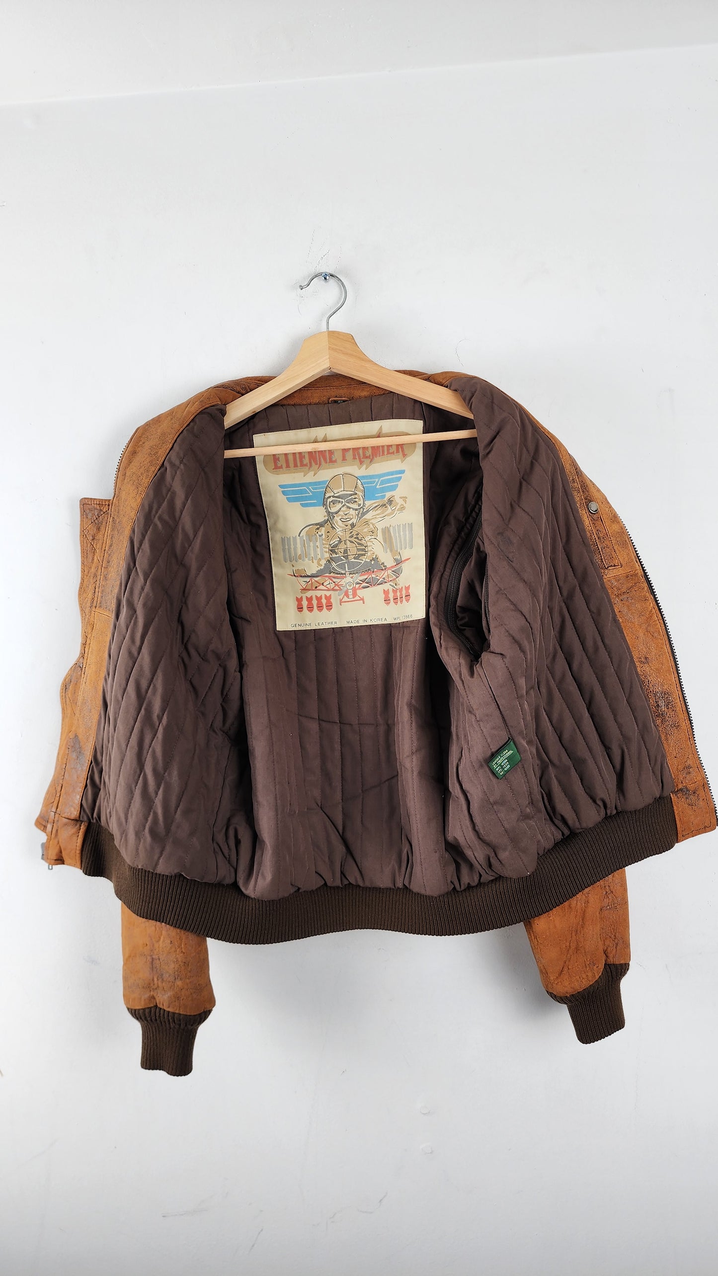 90s Etienne Brown Vintage Leather Jacket