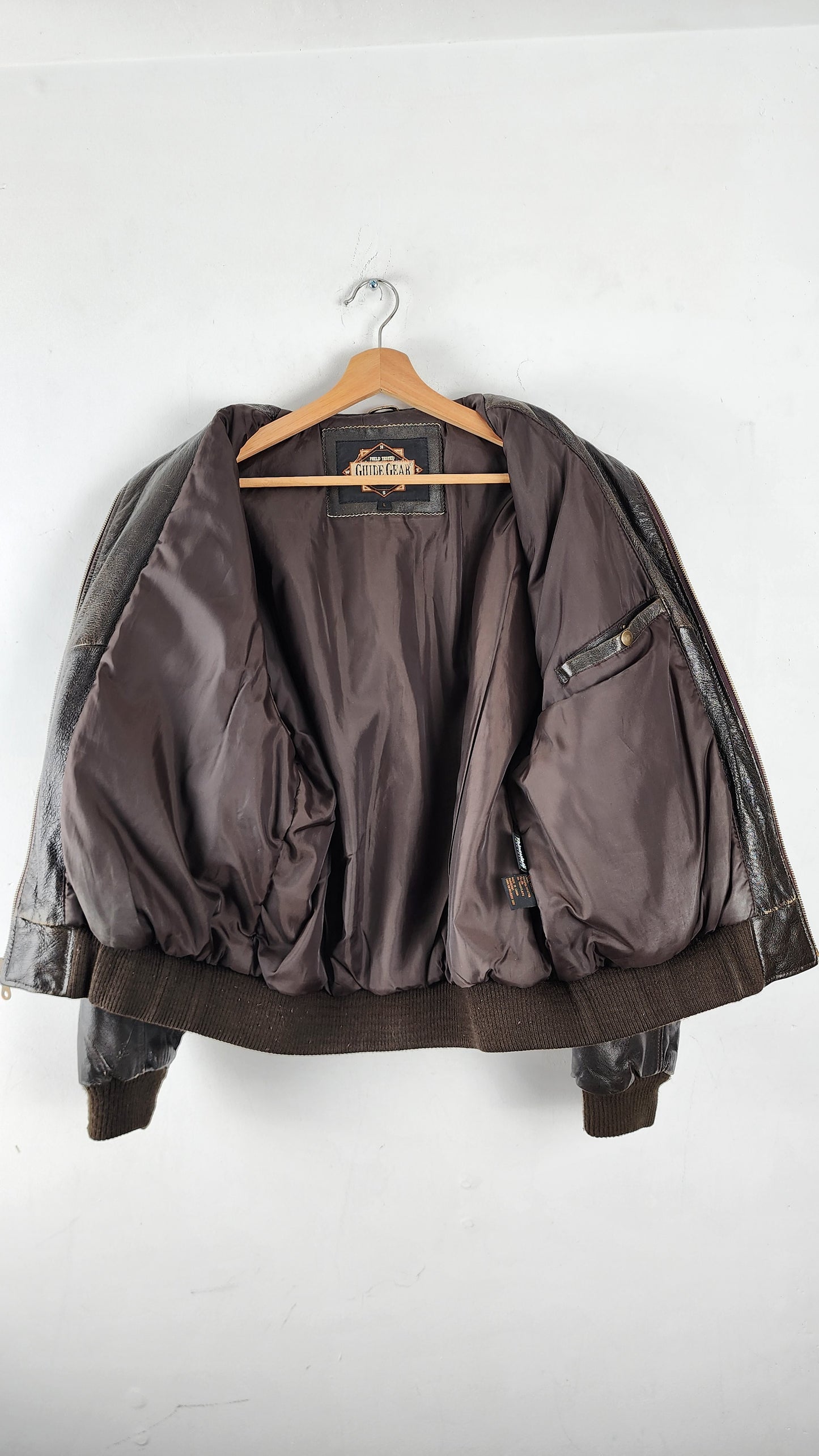 90s Guide Gear Vintage Leather Brown Jacket