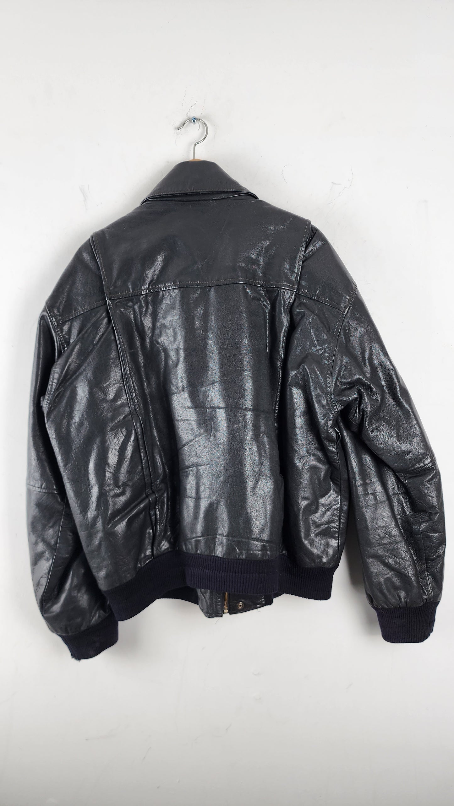 80s/90s Coors LIght Embroidery Black Leather Jacket
