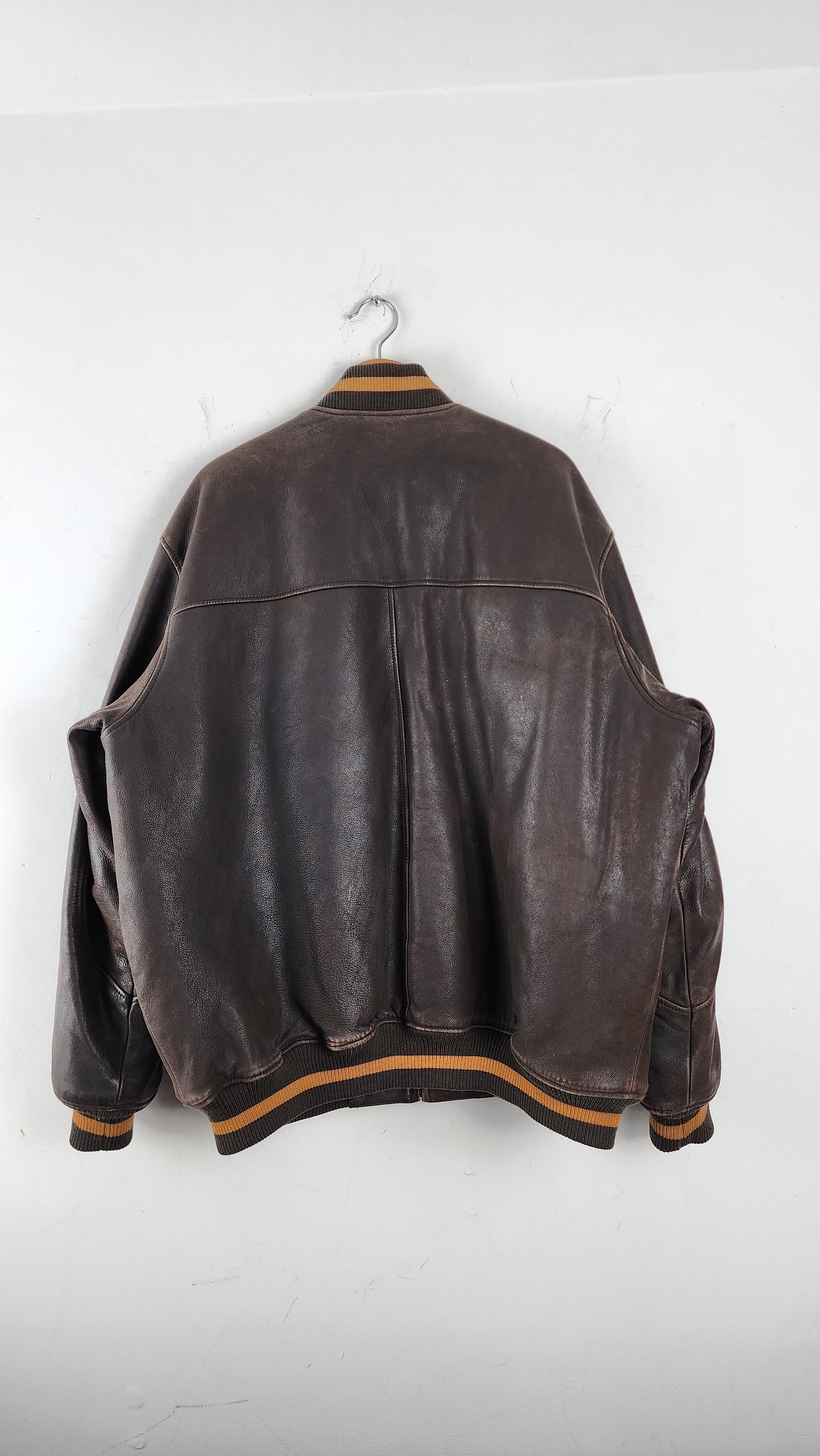 Rare 90s Negro Leagues Leather Bomber Jacket