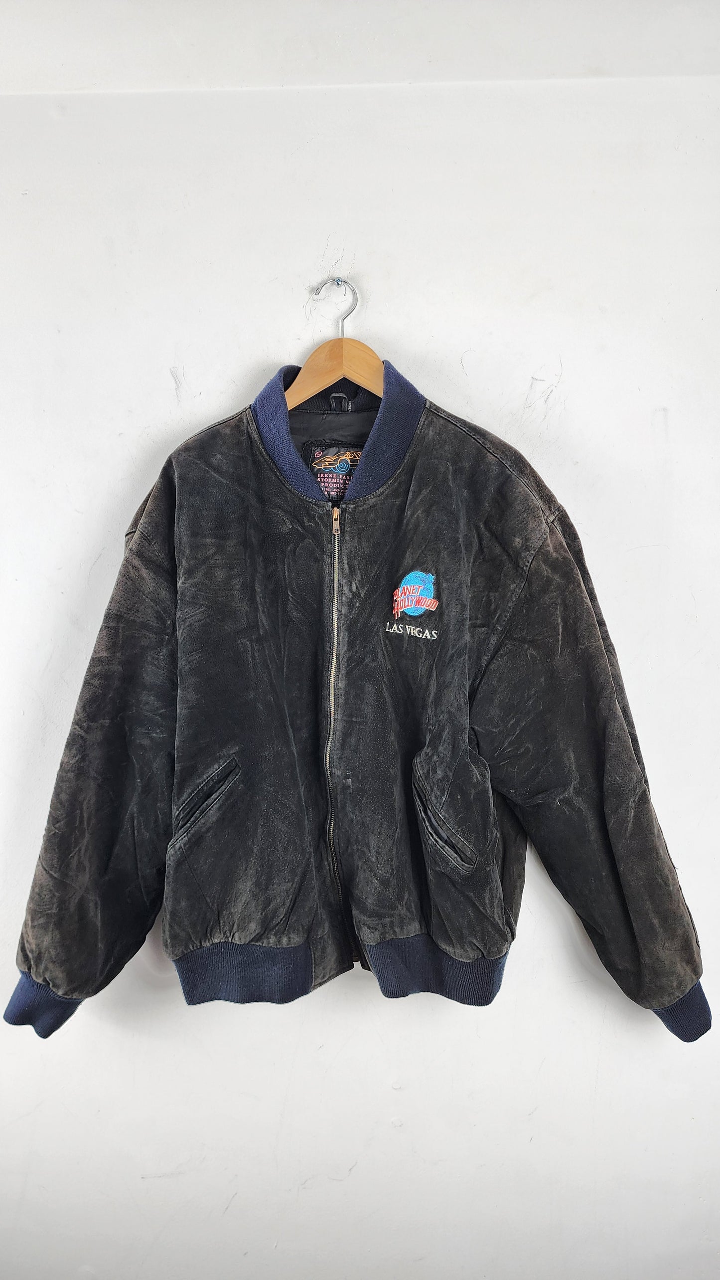 Vintage Planet Hollywood Las Vegas Leather Bomber Jacket
