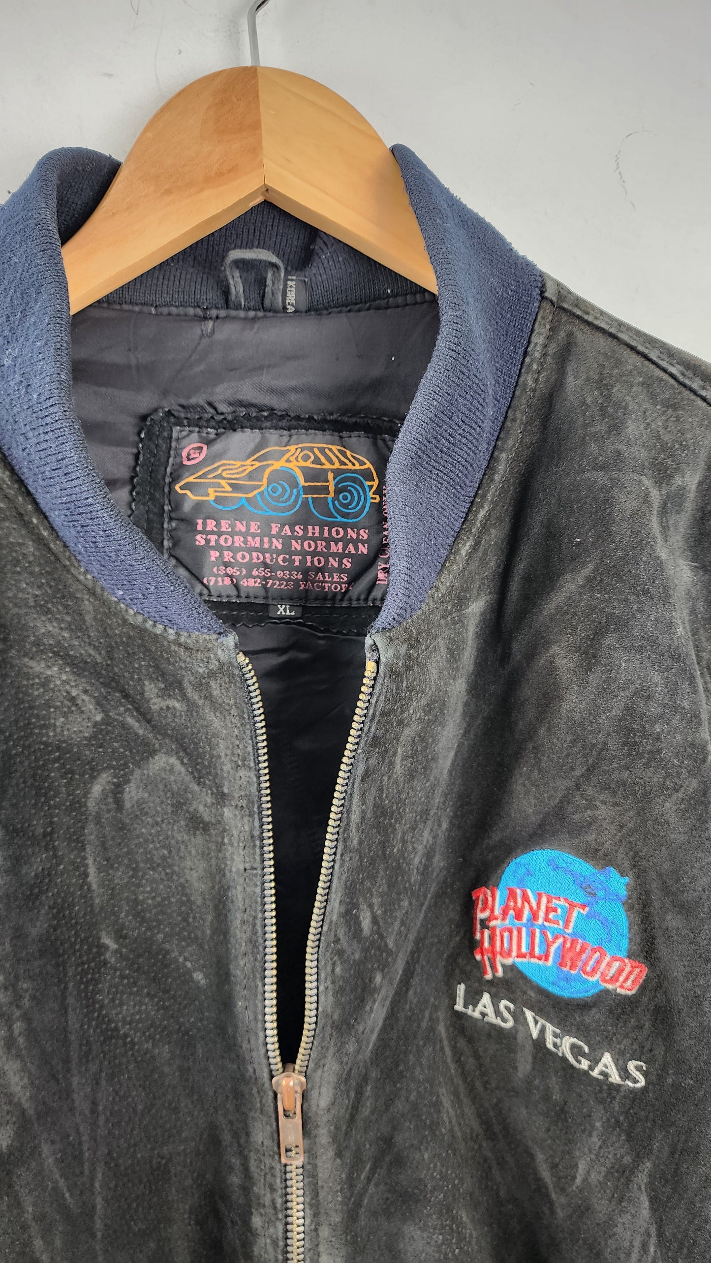 Vintage Planet Hollywood Las Vegas Leather Bomber Jacket