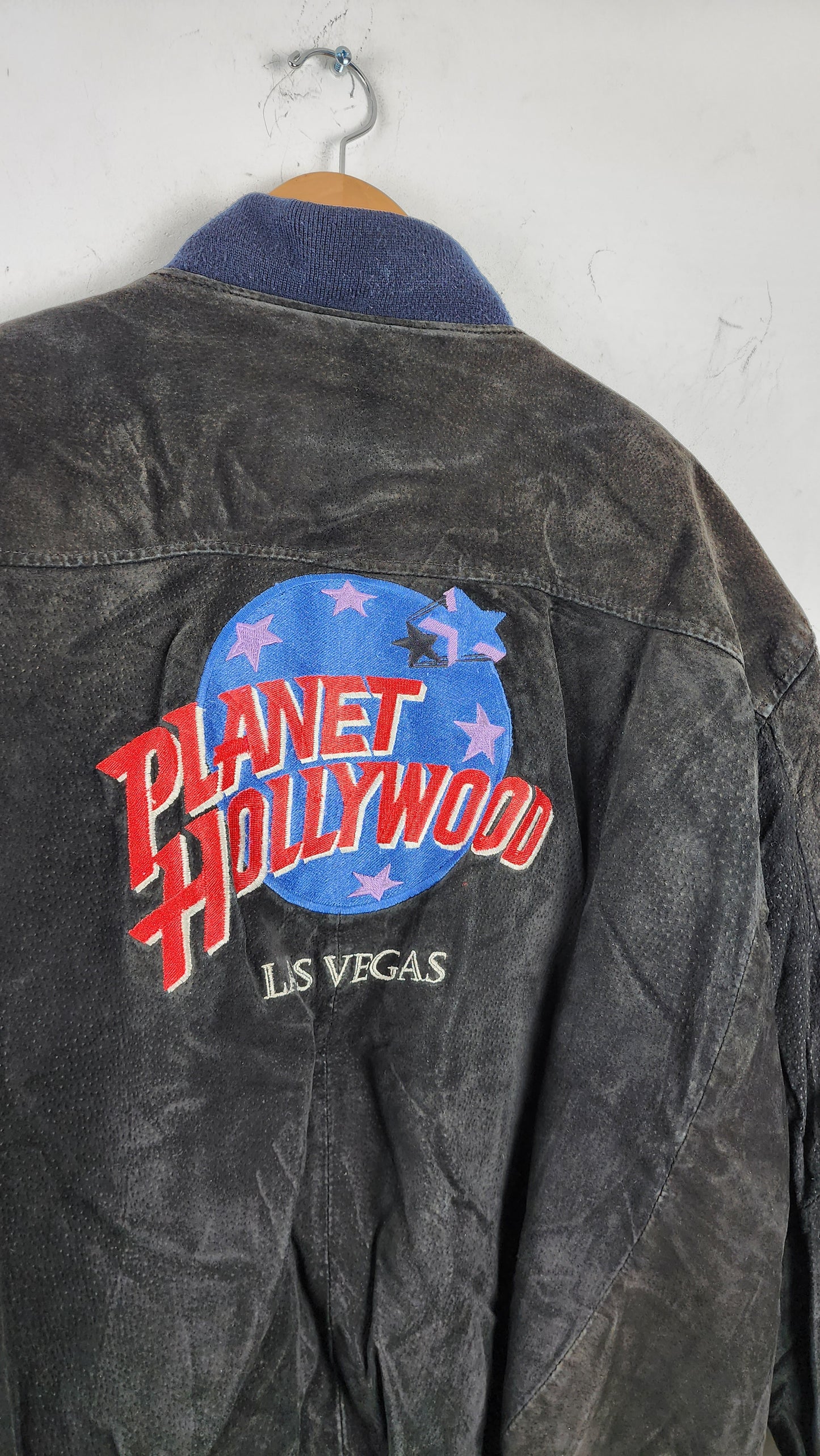 Vintage Planet Hollywood Las Vegas Leather Bomber Jacket
