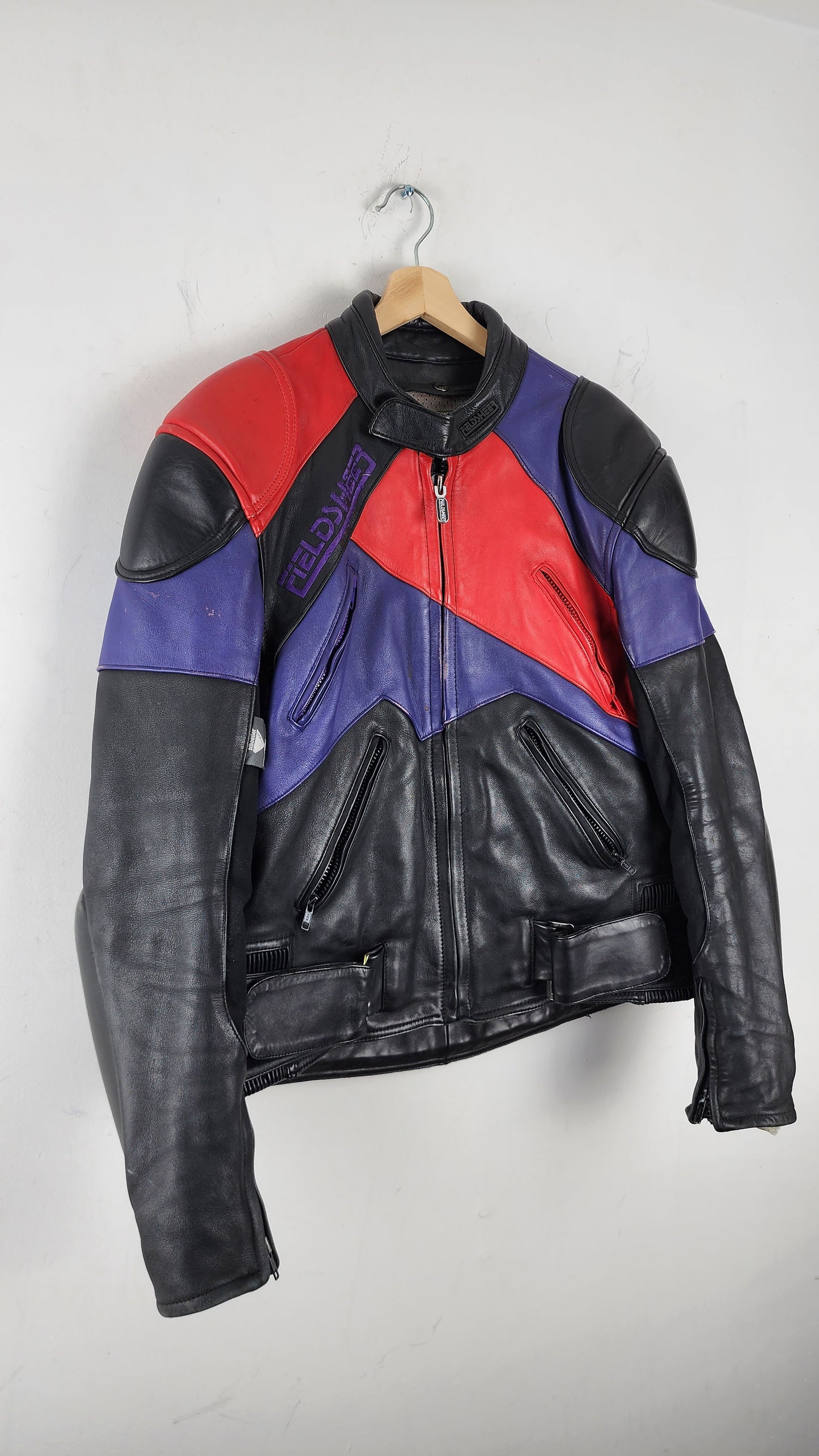 Vintage Multi-color Leather Moto Jacket