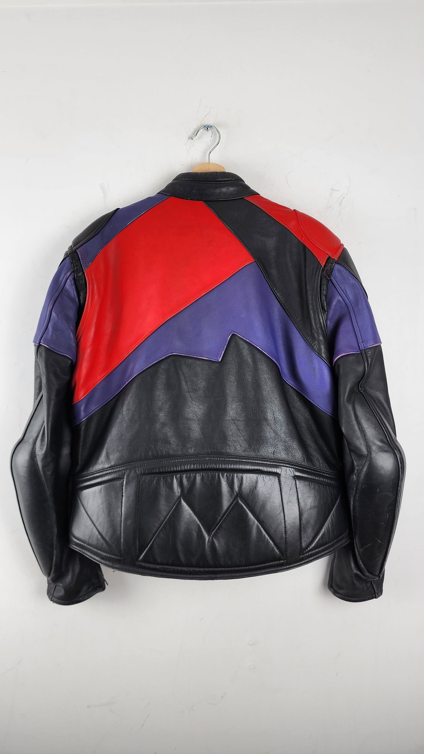 Vintage Multi-color Leather Moto Jacket