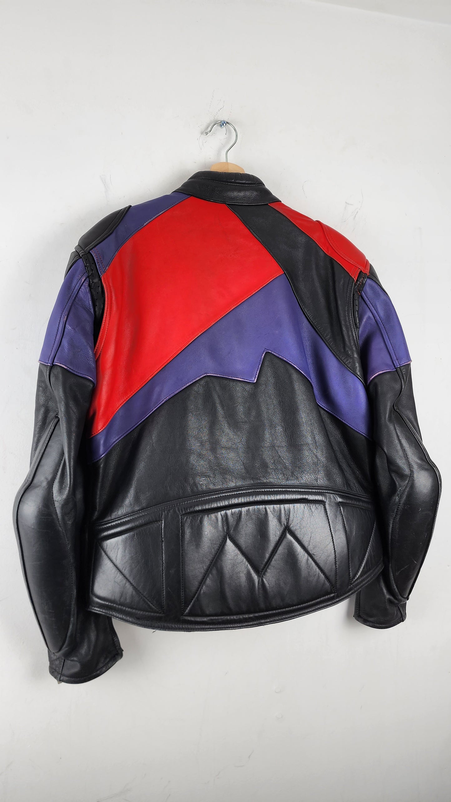 Vintage Multi-color Leather Moto Jacket