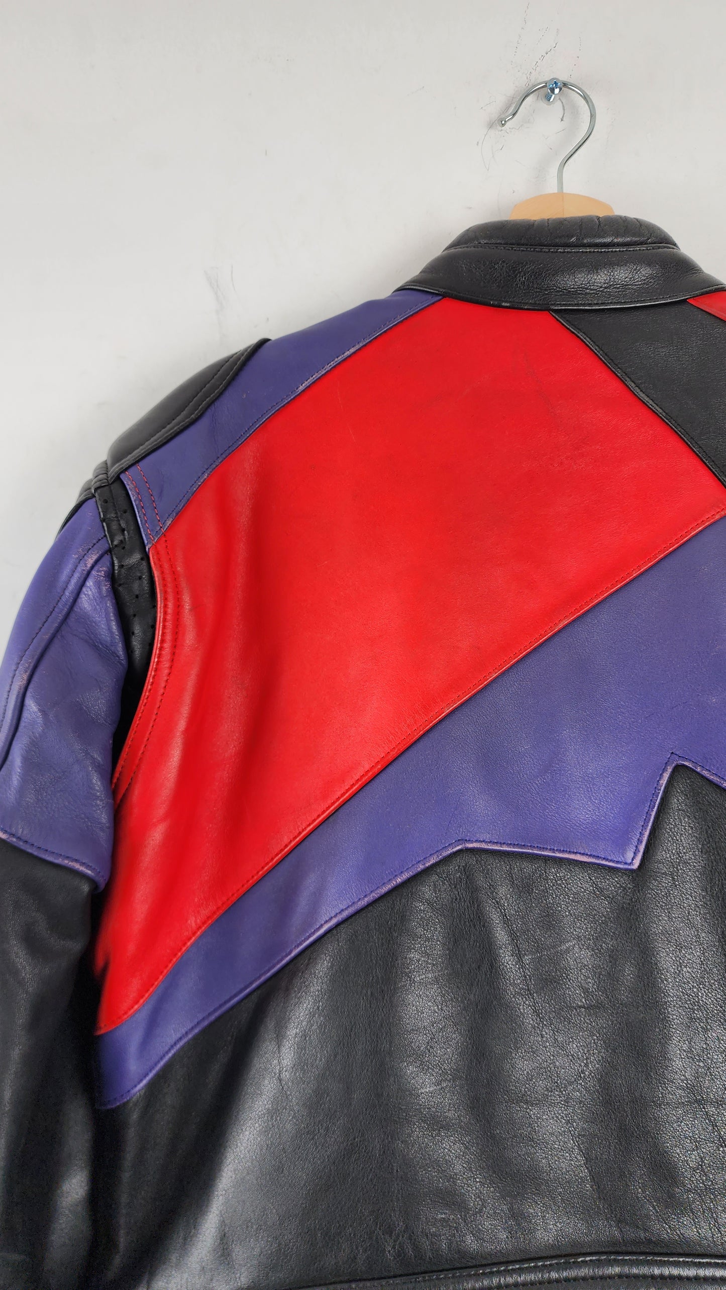 Vintage Multi-color Leather Moto Jacket