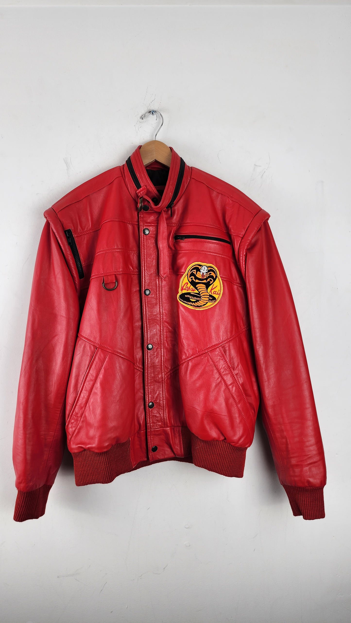 Vintage Cobra Kai Red Leather Jacket