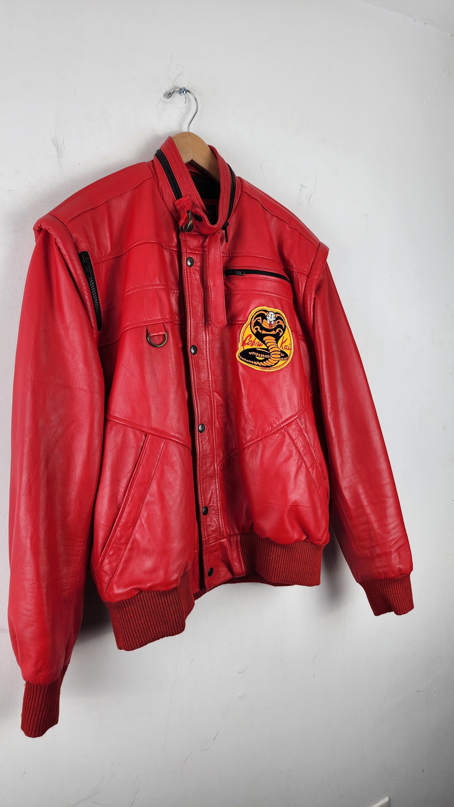 Vintage Cobra Kai Red Leather Jacket