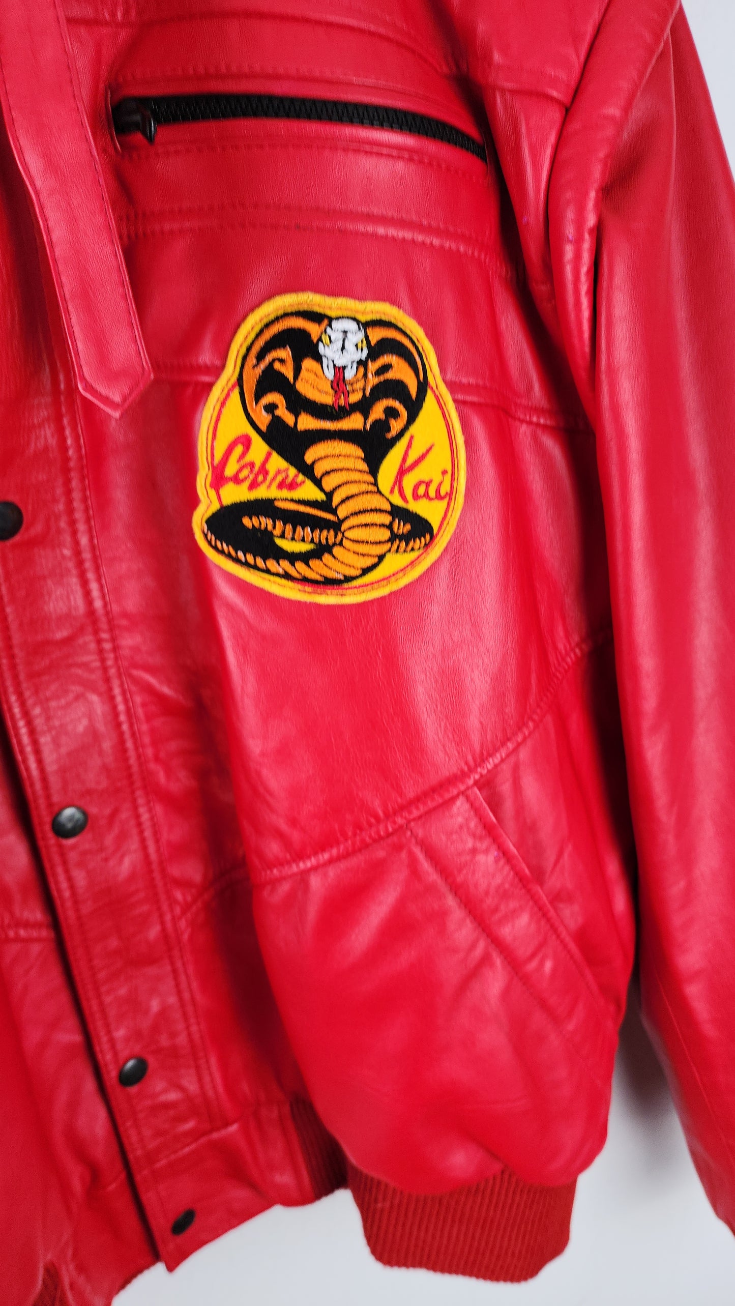 Vintage Cobra Kai Red Leather Jacket