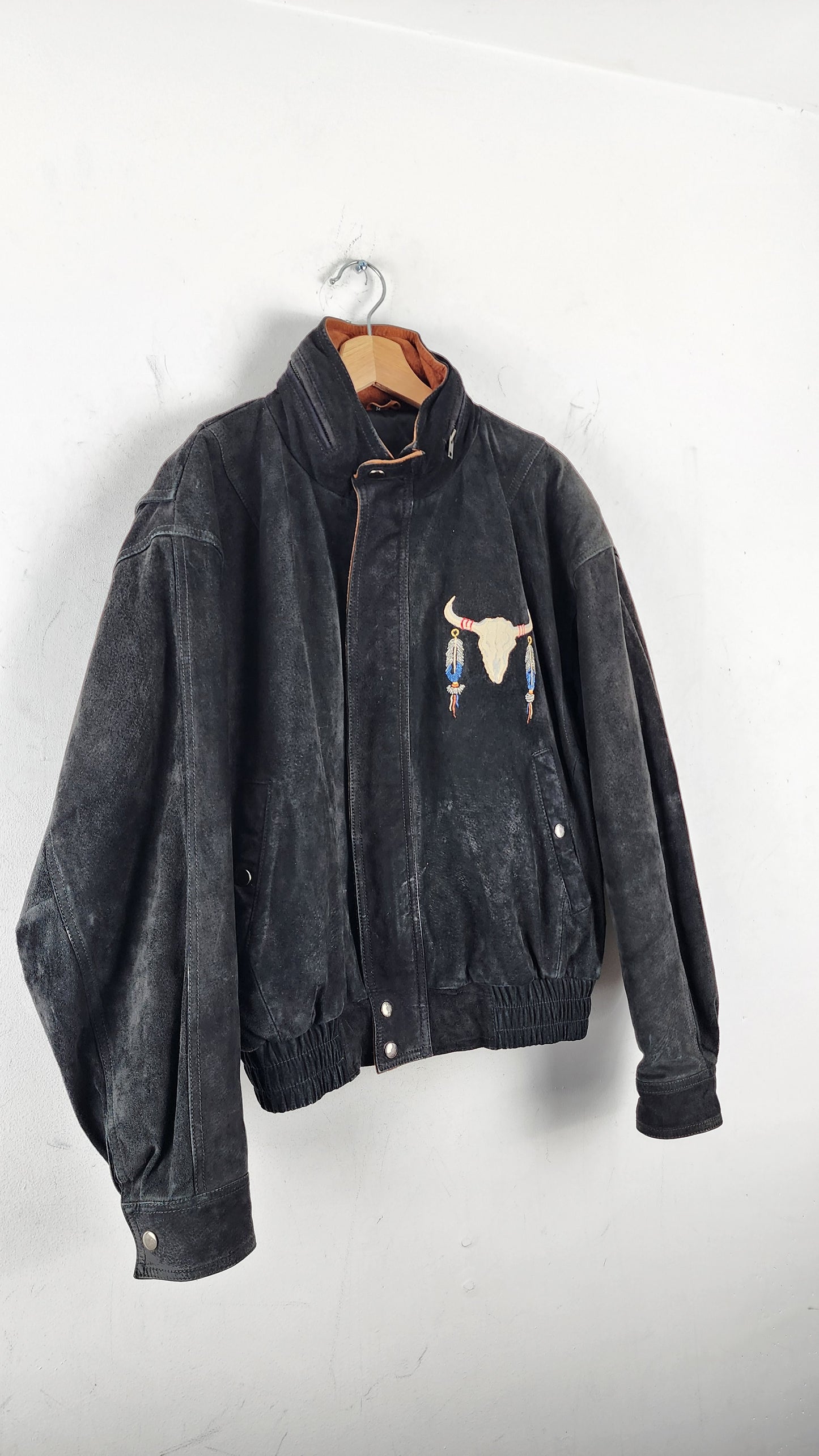 Late 90s Native American Embroidery Leather Jacket