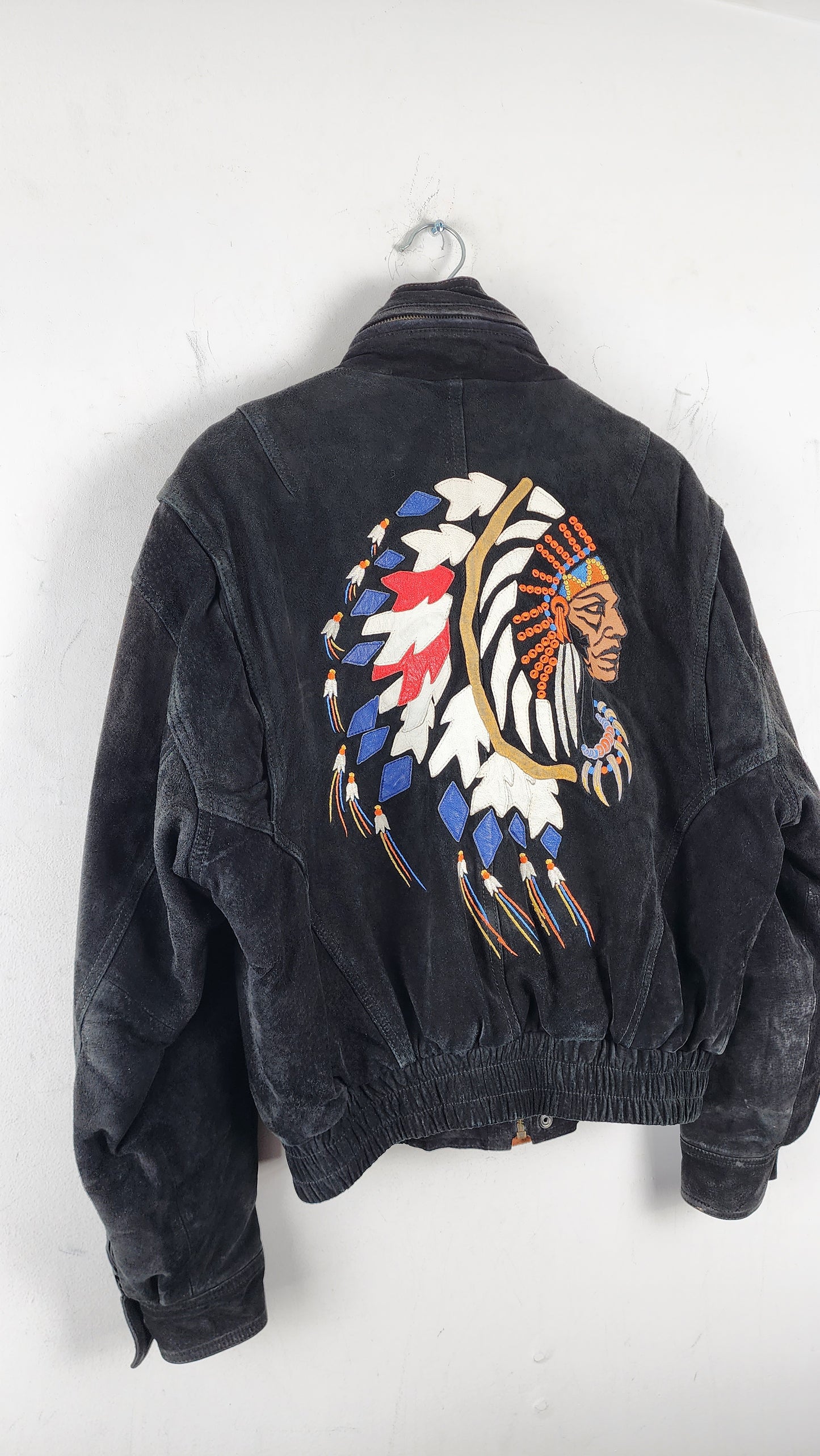 Late 90s Native American Embroidery Leather Jacket
