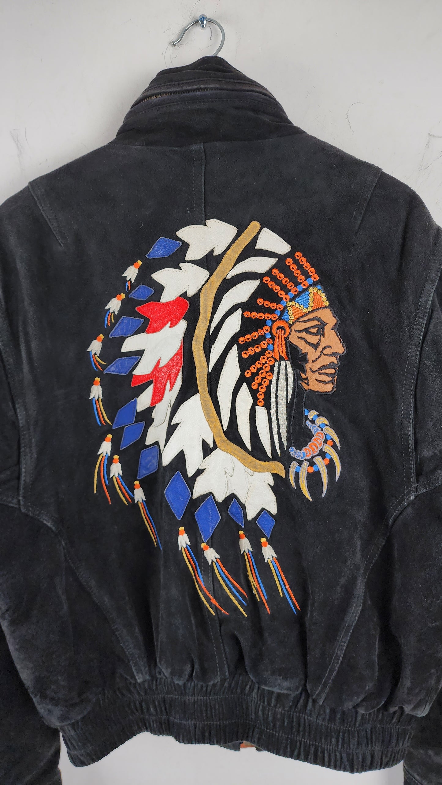 Late 90s Native American Embroidery Leather Jacket