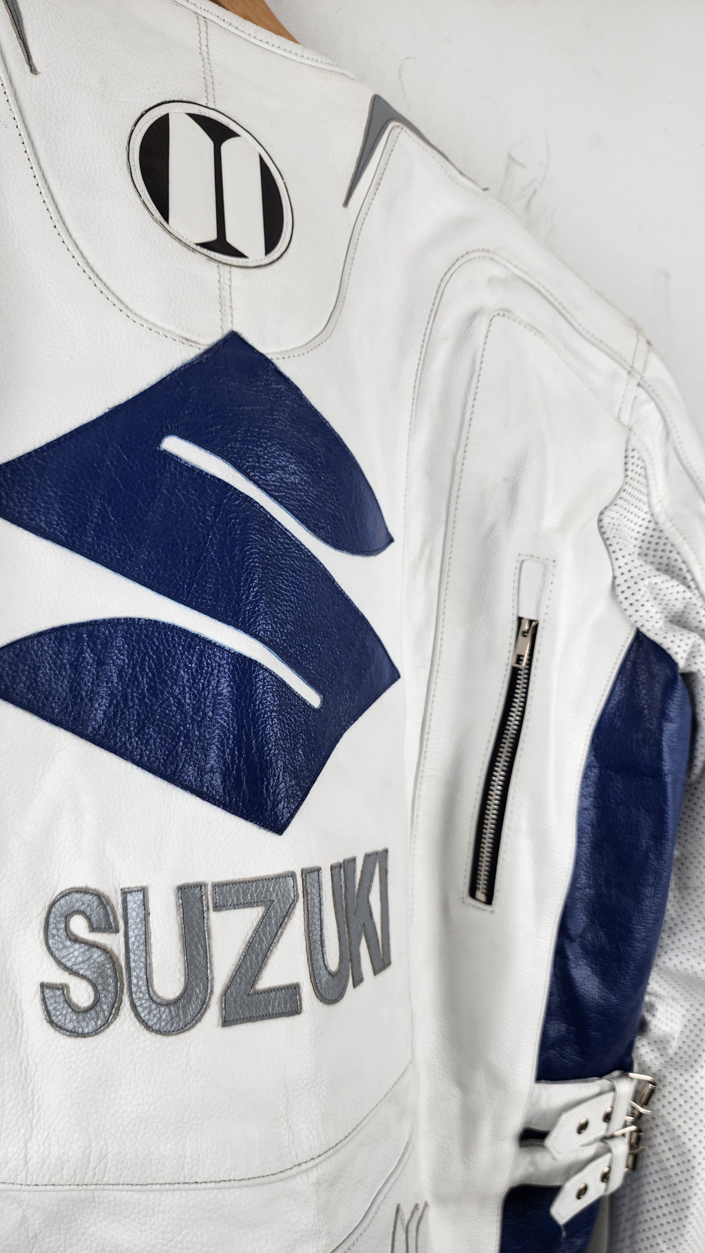 Late 90s Vintage Suzuki Leather Moto Jacket