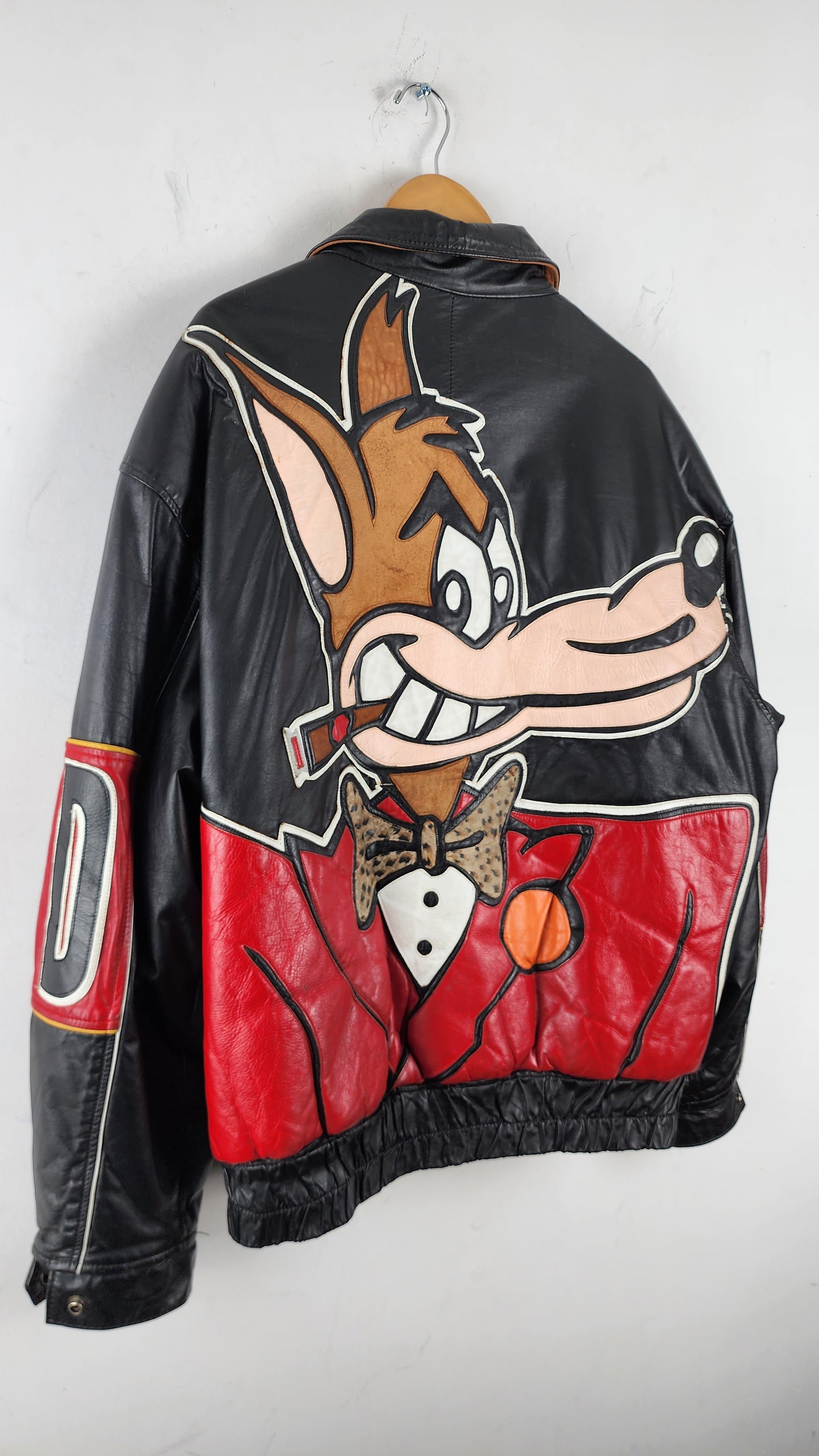 90s Big Bad Bunny Looney Toons Leather Jacket