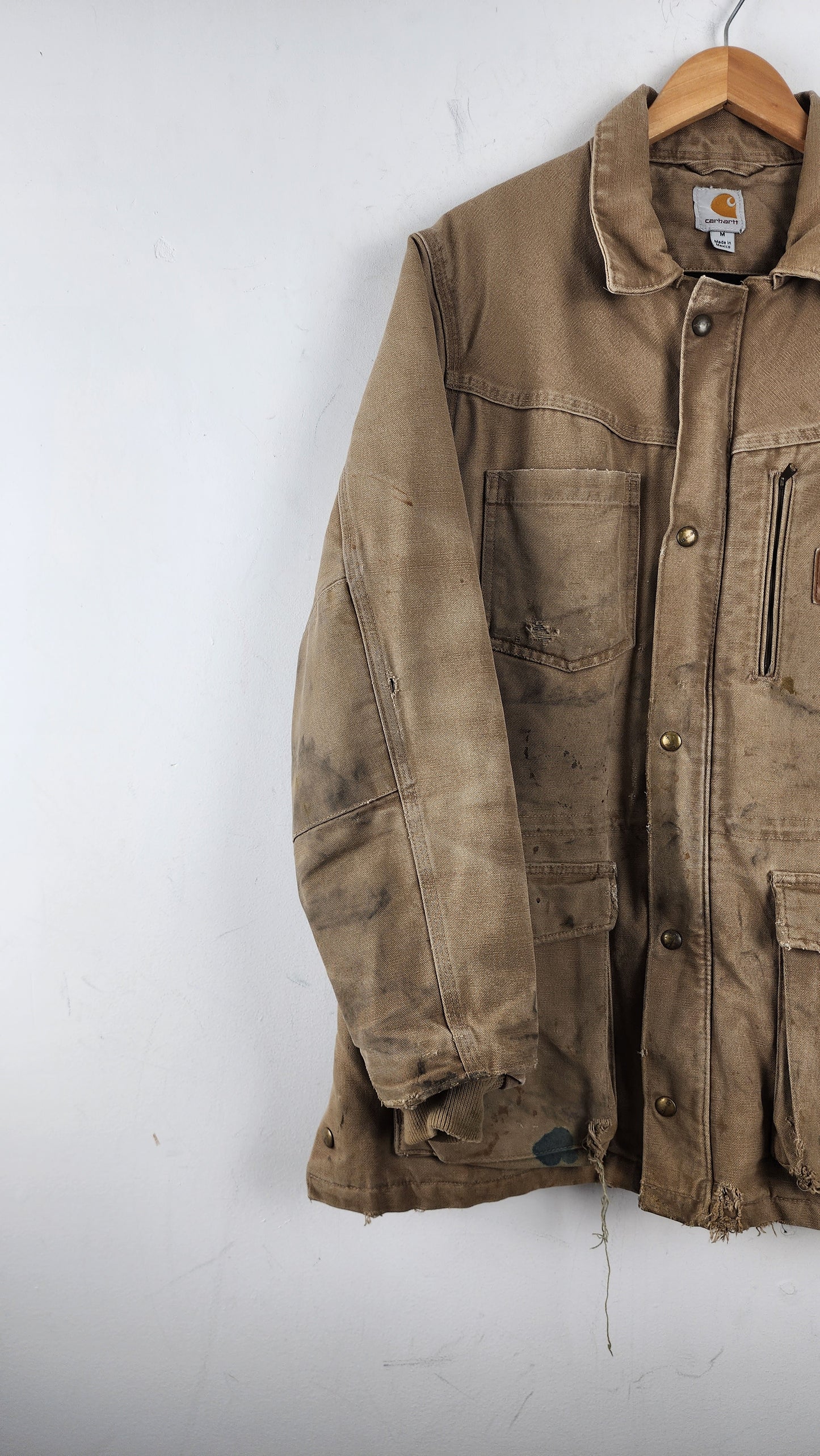 90s Parka Style Carhartt Jacket with heavy distressing
