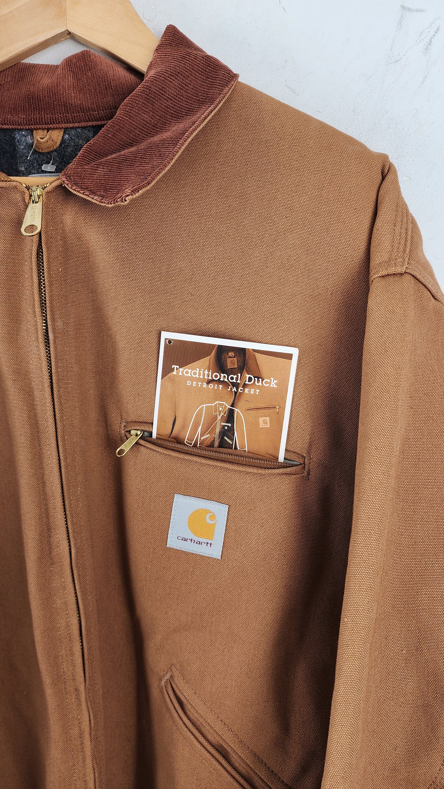 90s brown Carhartt Jacket - Detroit Style with canvas lining