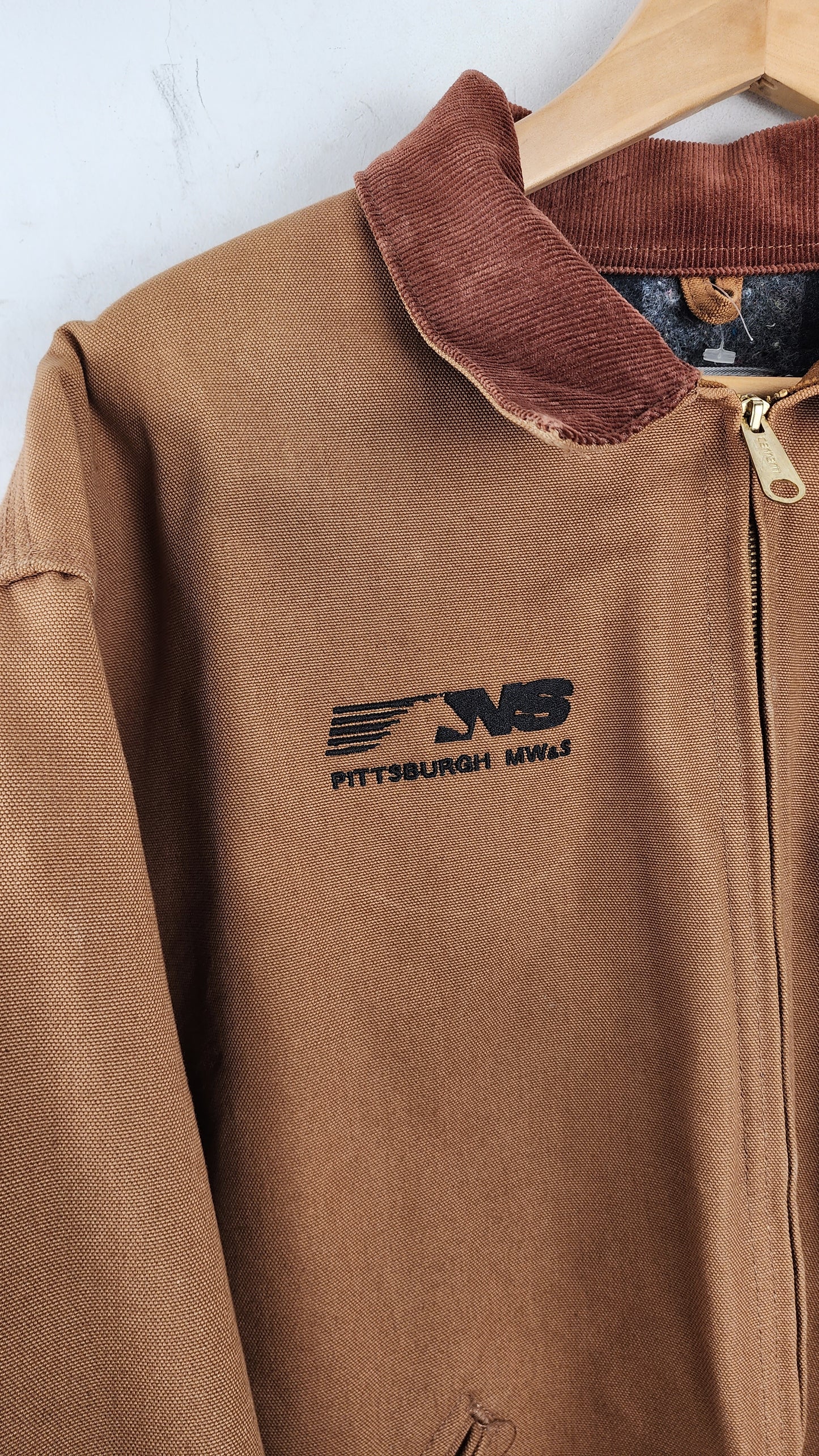 90s brown Carhartt Jacket - Detroit Style with canvas lining
