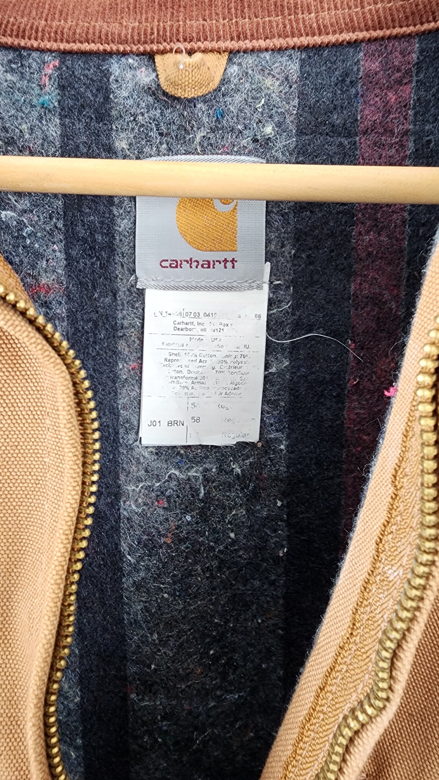 90s brown Carhartt Jacket - Detroit Style with canvas lining