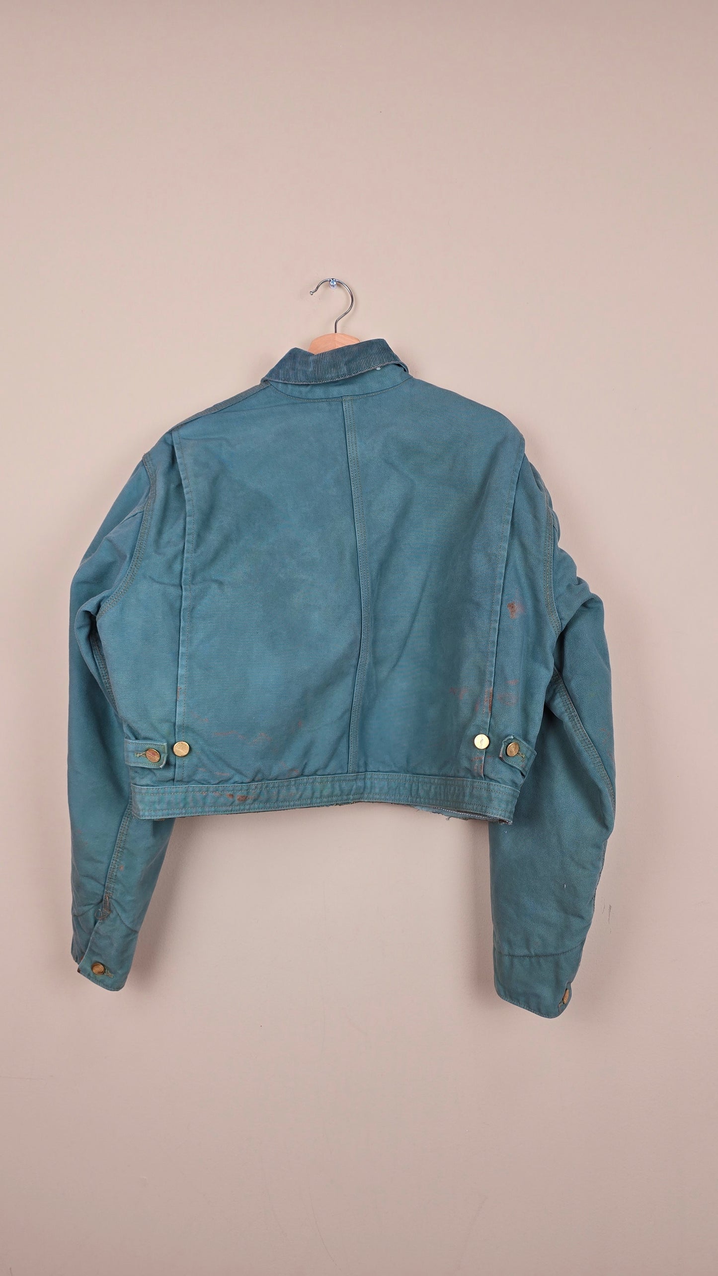 Vintage Carhartt X NY Yankees Cropped Jacket | Camo Teal - Size M (055)