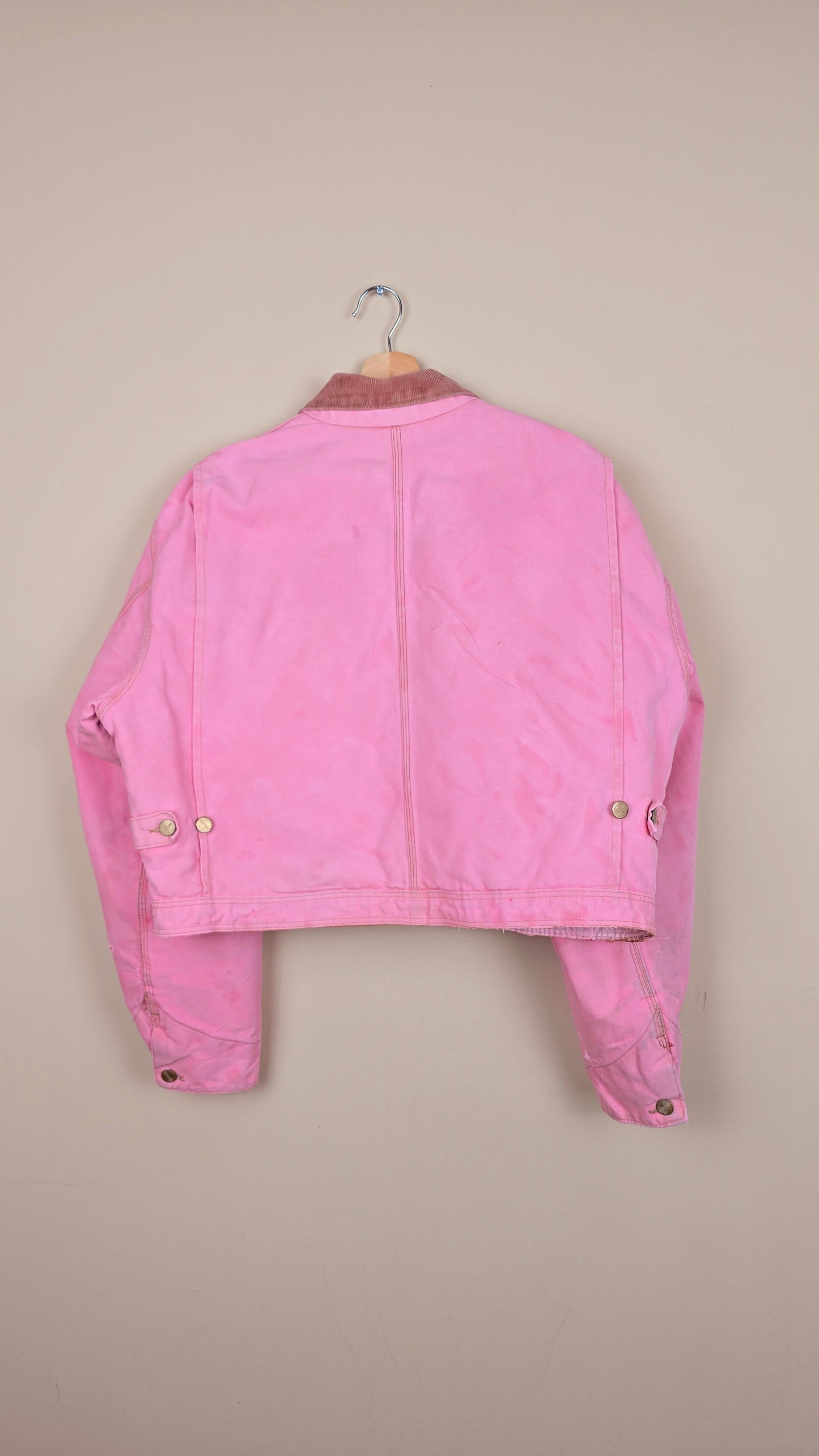 Vintage Carhartt X NY Yankees Cropped Jacket | Pink - Size L (060)