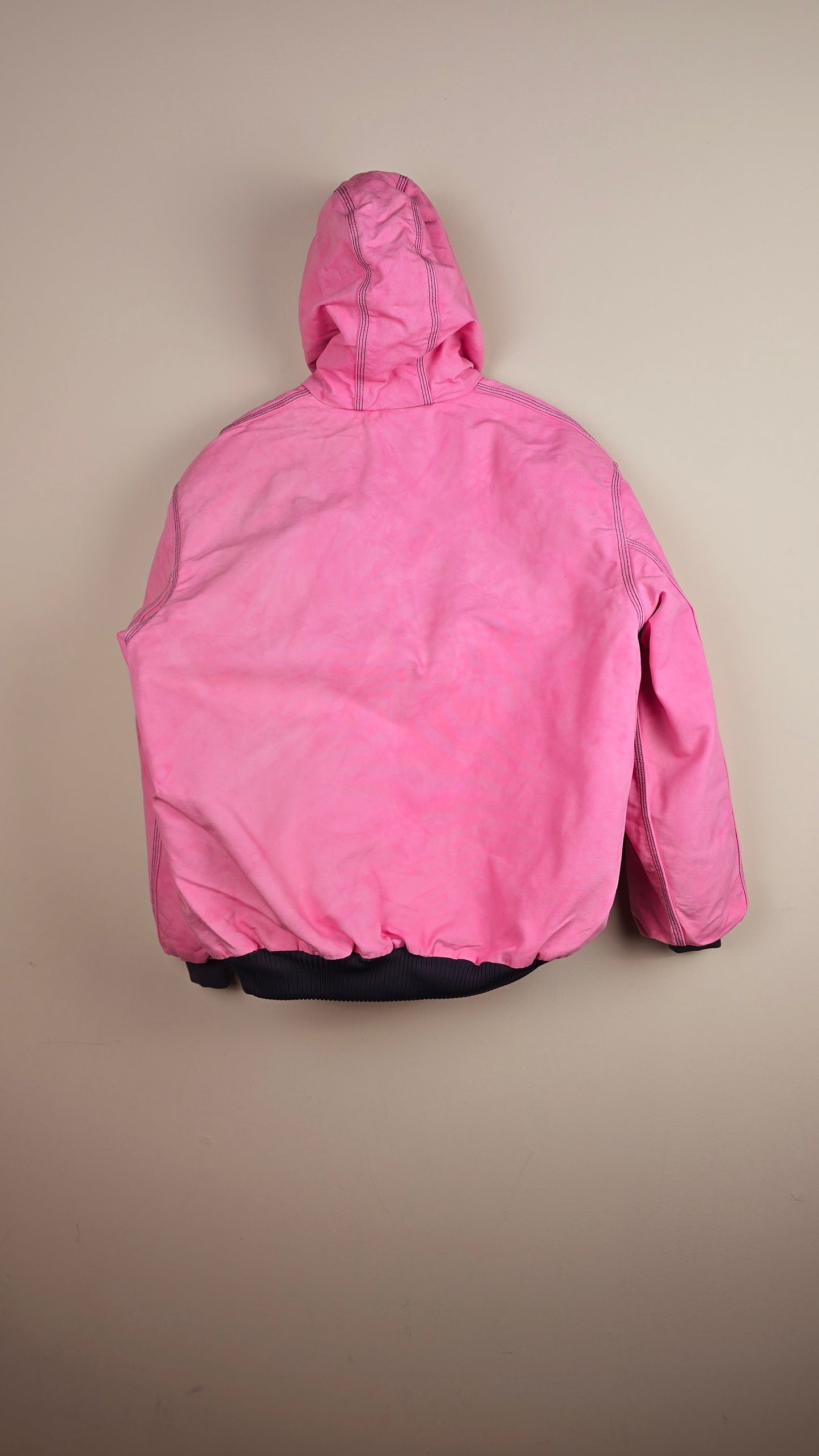 Vintage Carhartt x NY Hoodie Jacket | Baby Pink | XL | 029