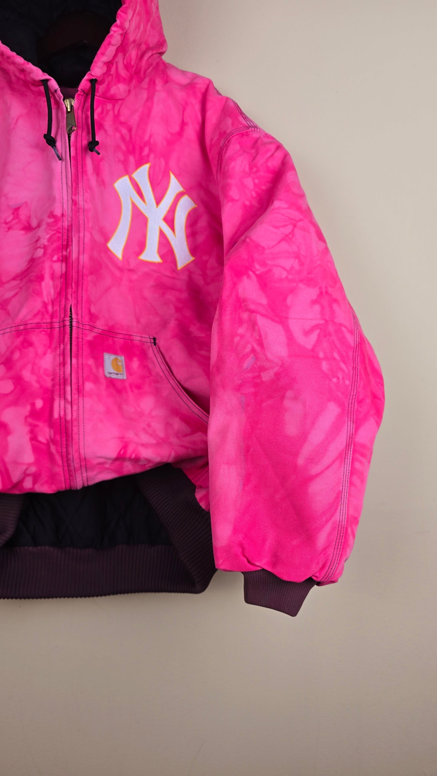 Vintage Carhartt x NY Hoodie Jacket | Camo Pink | XL | 028