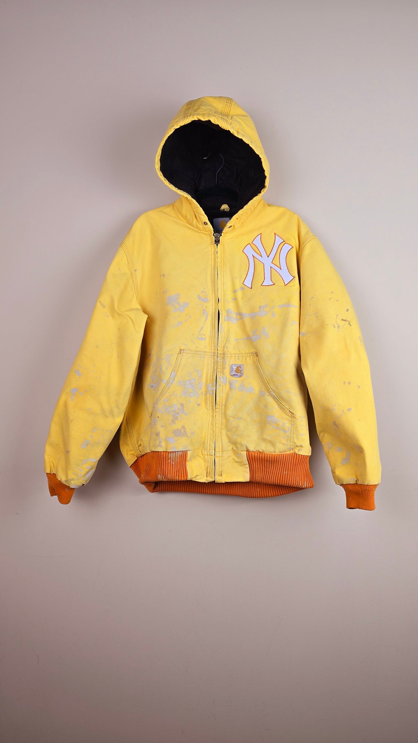 Vintage Carhartt x NY Hoodie Jacket | Yellow| M | 043