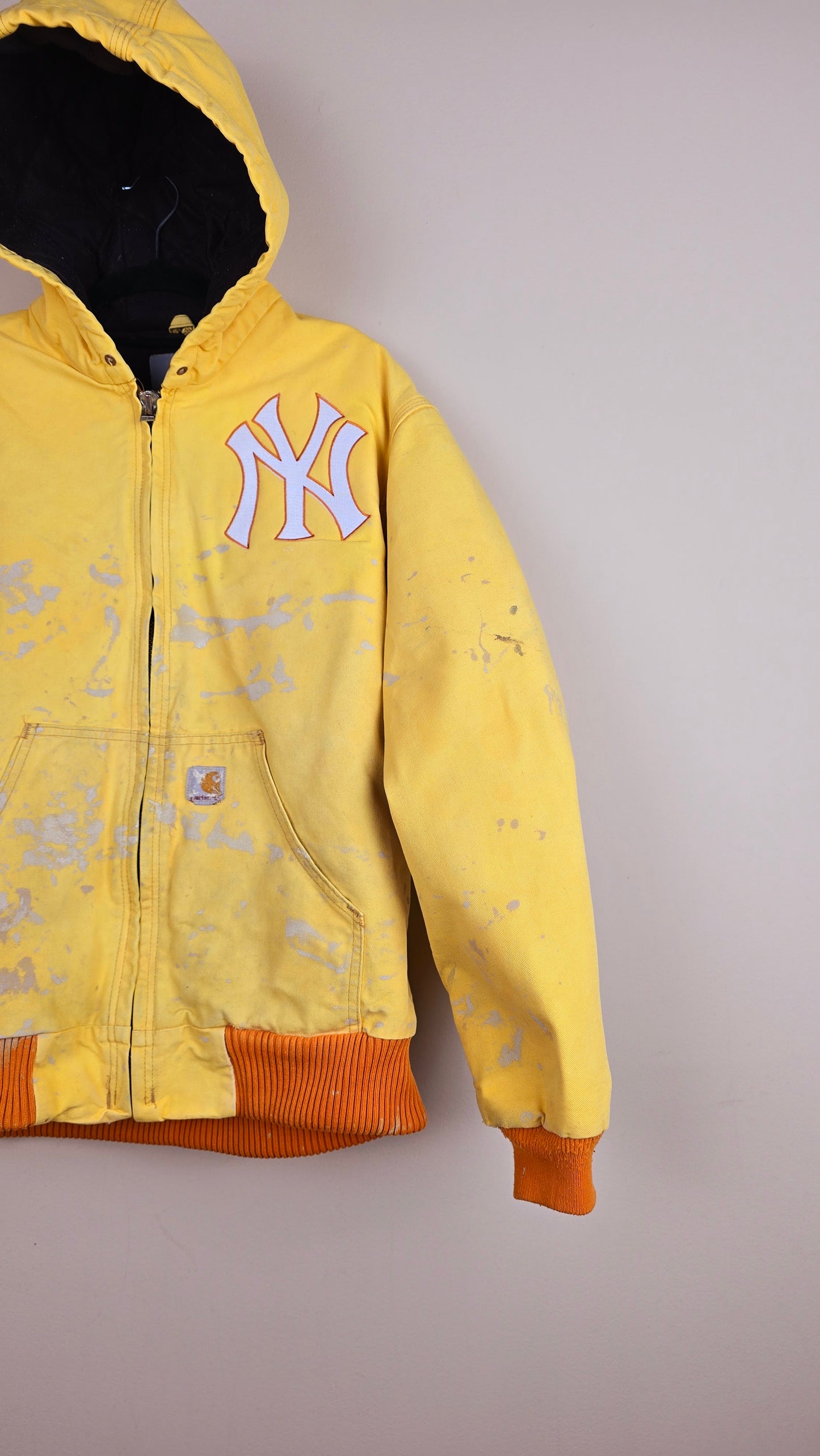 Vintage Carhartt x NY Hoodie Jacket | Yellow| M | 043