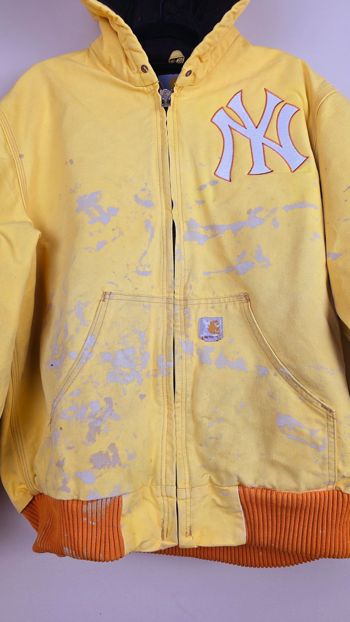 Vintage Carhartt x NY Hoodie Jacket | Yellow| M | 043