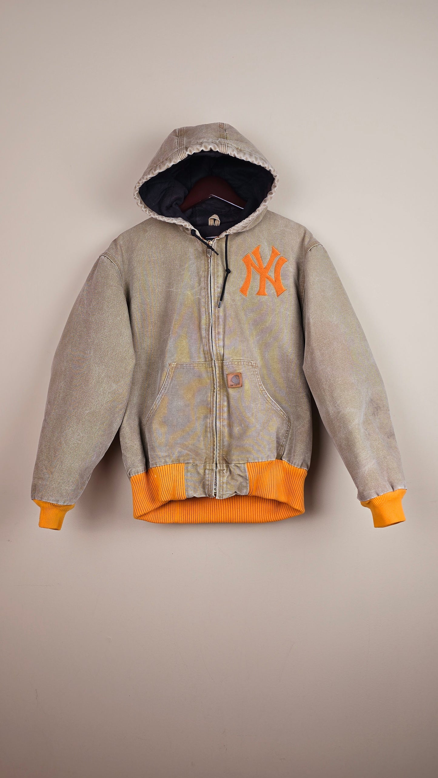 Vintage Carhartt x NY Hoodie Jacket | Beige | M | 067