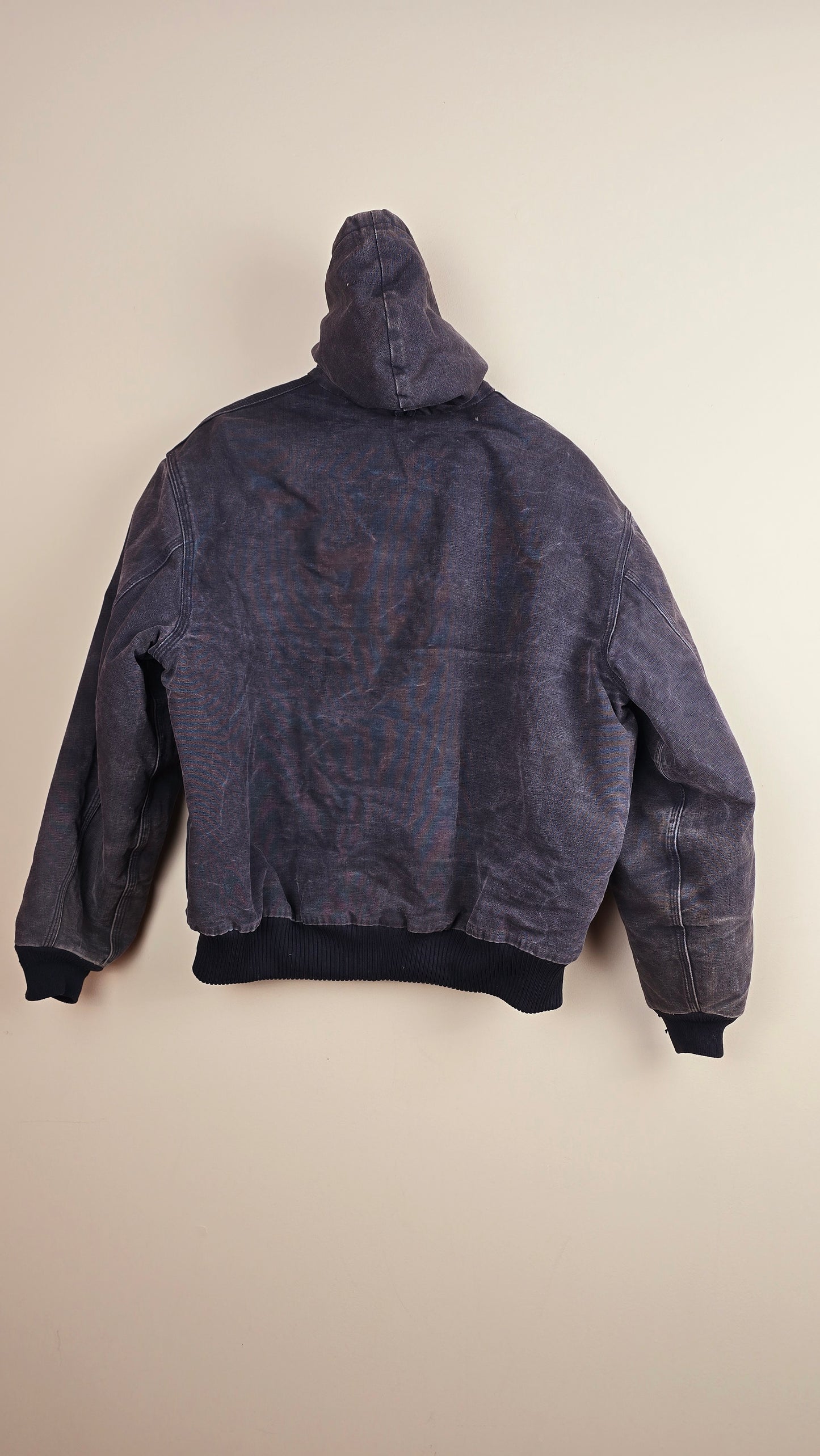 Vintage Carhartt x NY Hoodie Jacket | Charcoal Denim | 2XL | 076