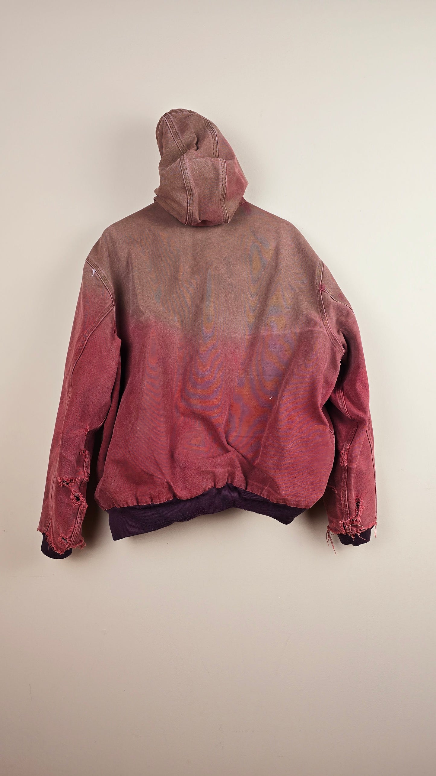 Vintage Carhartt x NY Hoodie Jacket | Ombre Red | 2XL | 086
