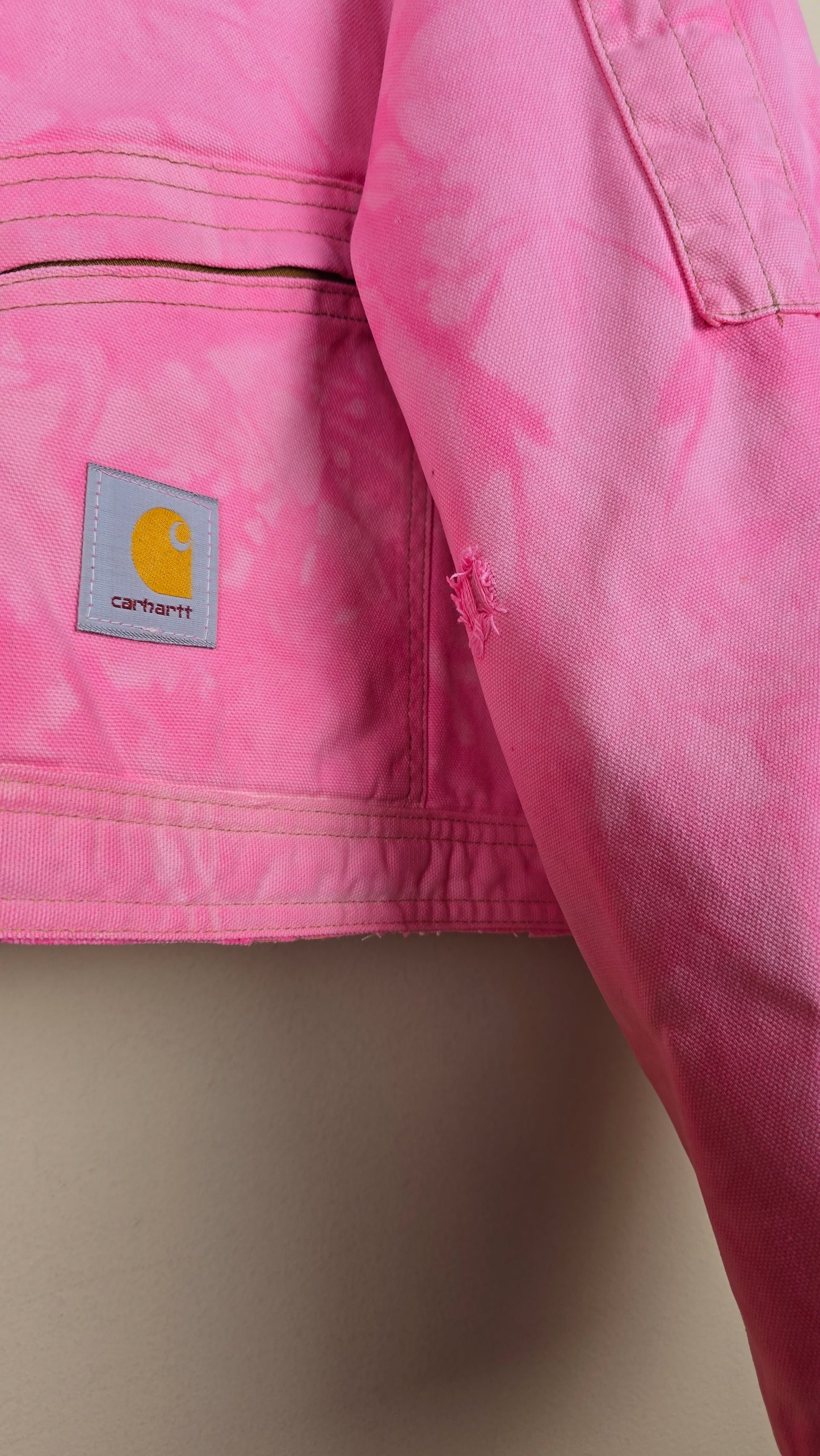 Vintage Carhartt X NY Yankees Cropped Jacket | Camo Pink | Size 2XL | J033