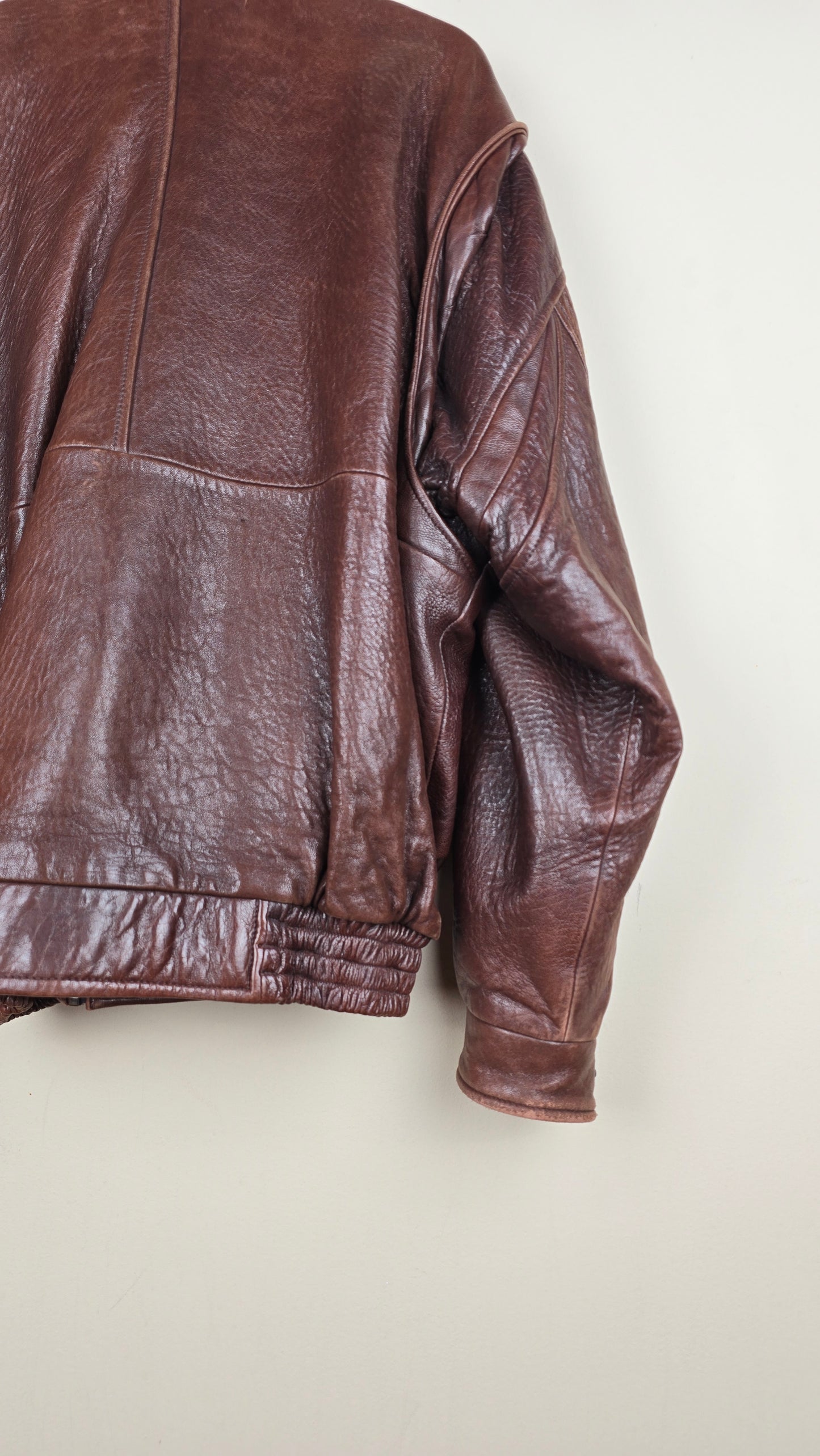 Vintage NY Brown Leather Jacket | XL | L03