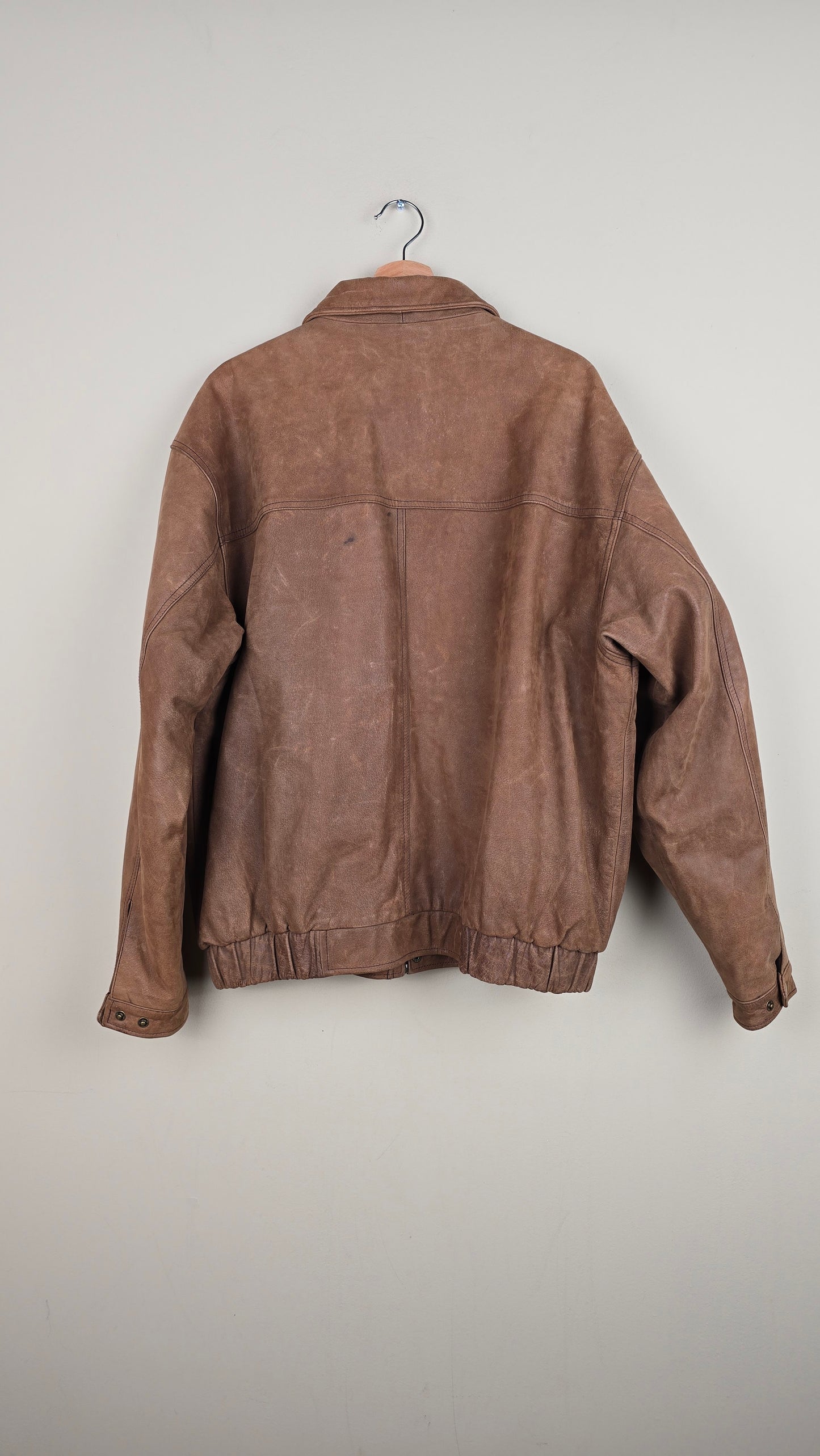 Vintage NY Brown Leather Jacket | XL | L05