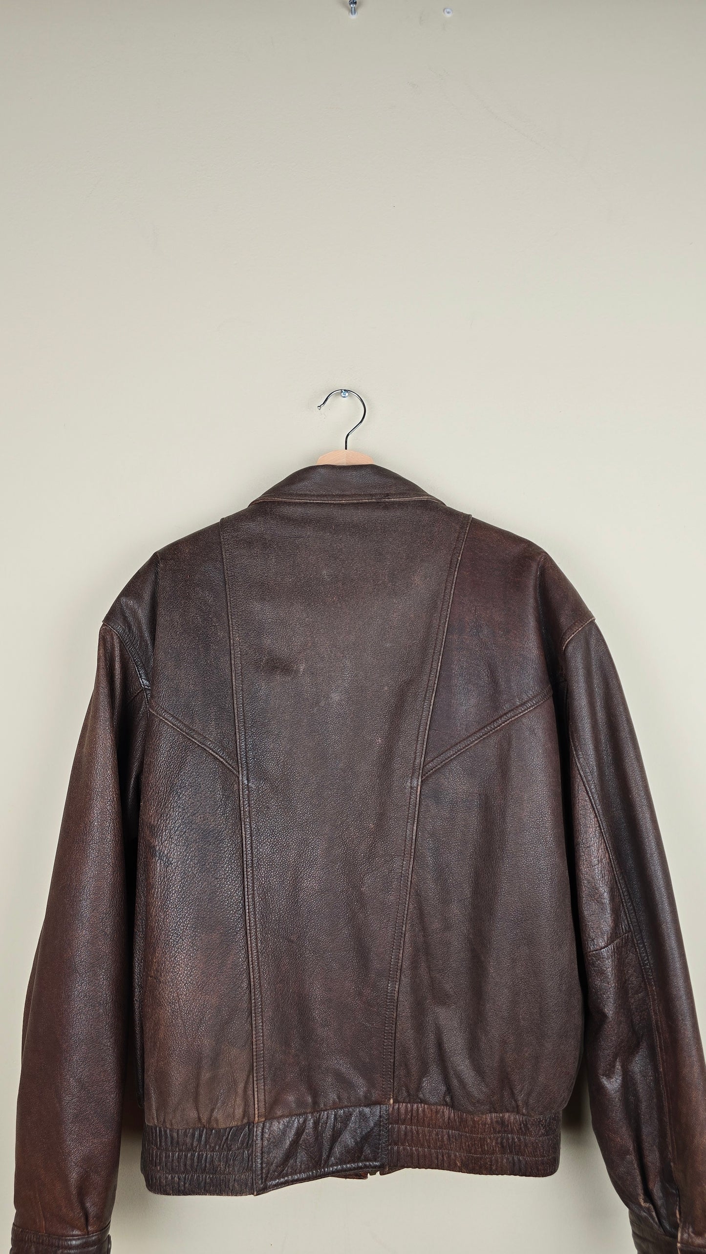 Vintage NY Brown Leather Jacket | L | L25