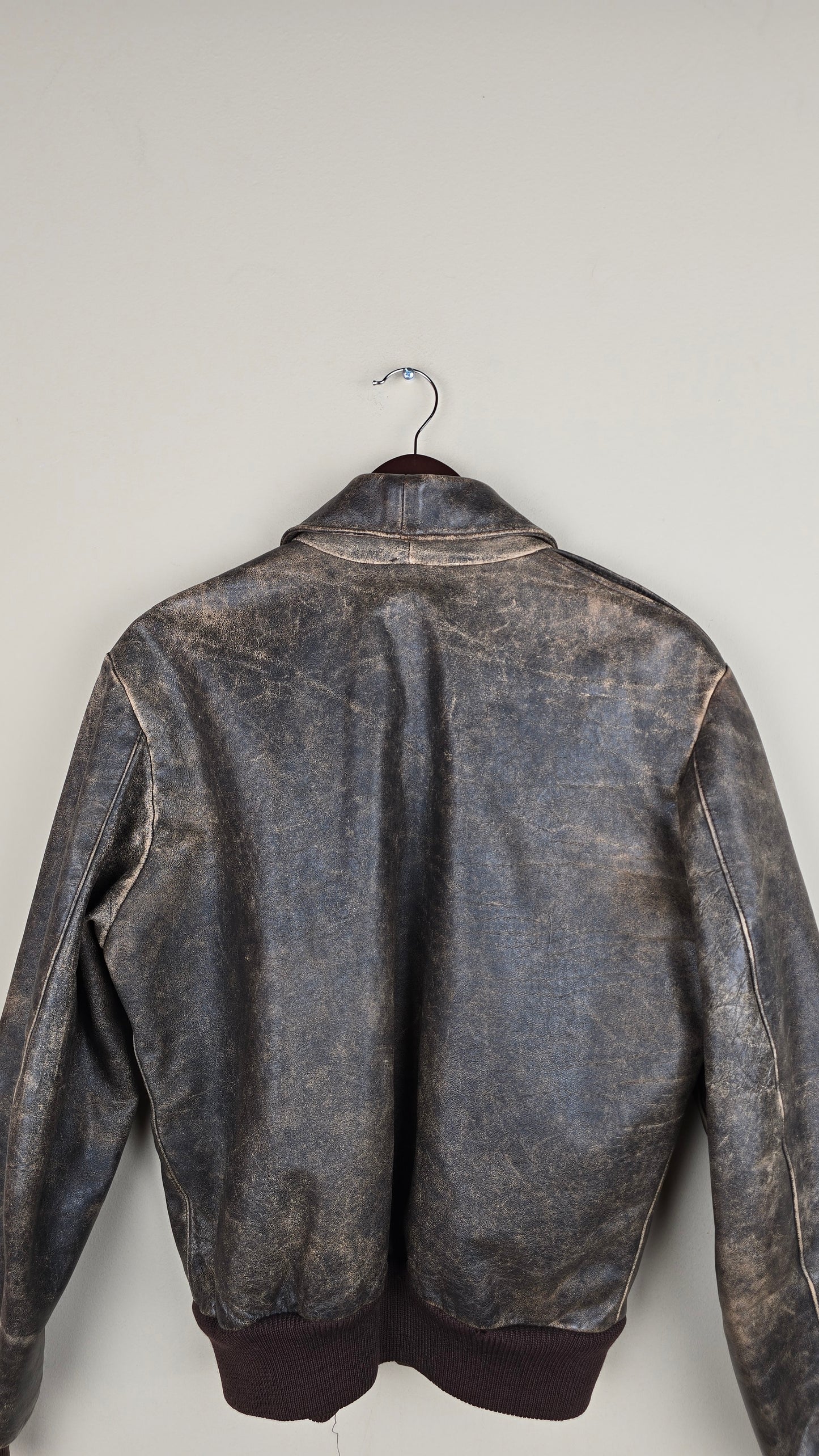 Vintage NY Grey Leather Jacket | M | L27