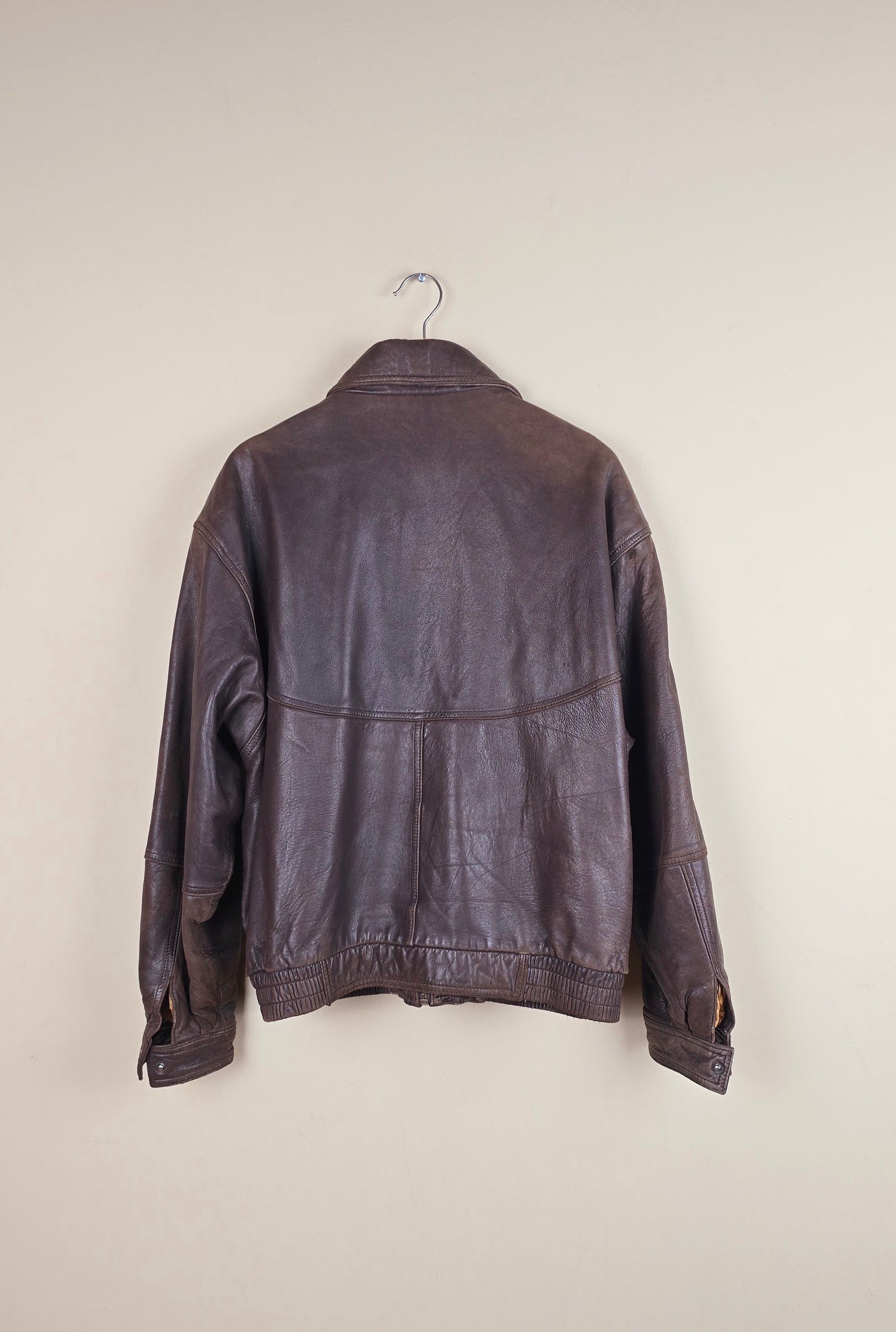 Vintage Classic Brown Leather Jacket (Size M/L) | IF16