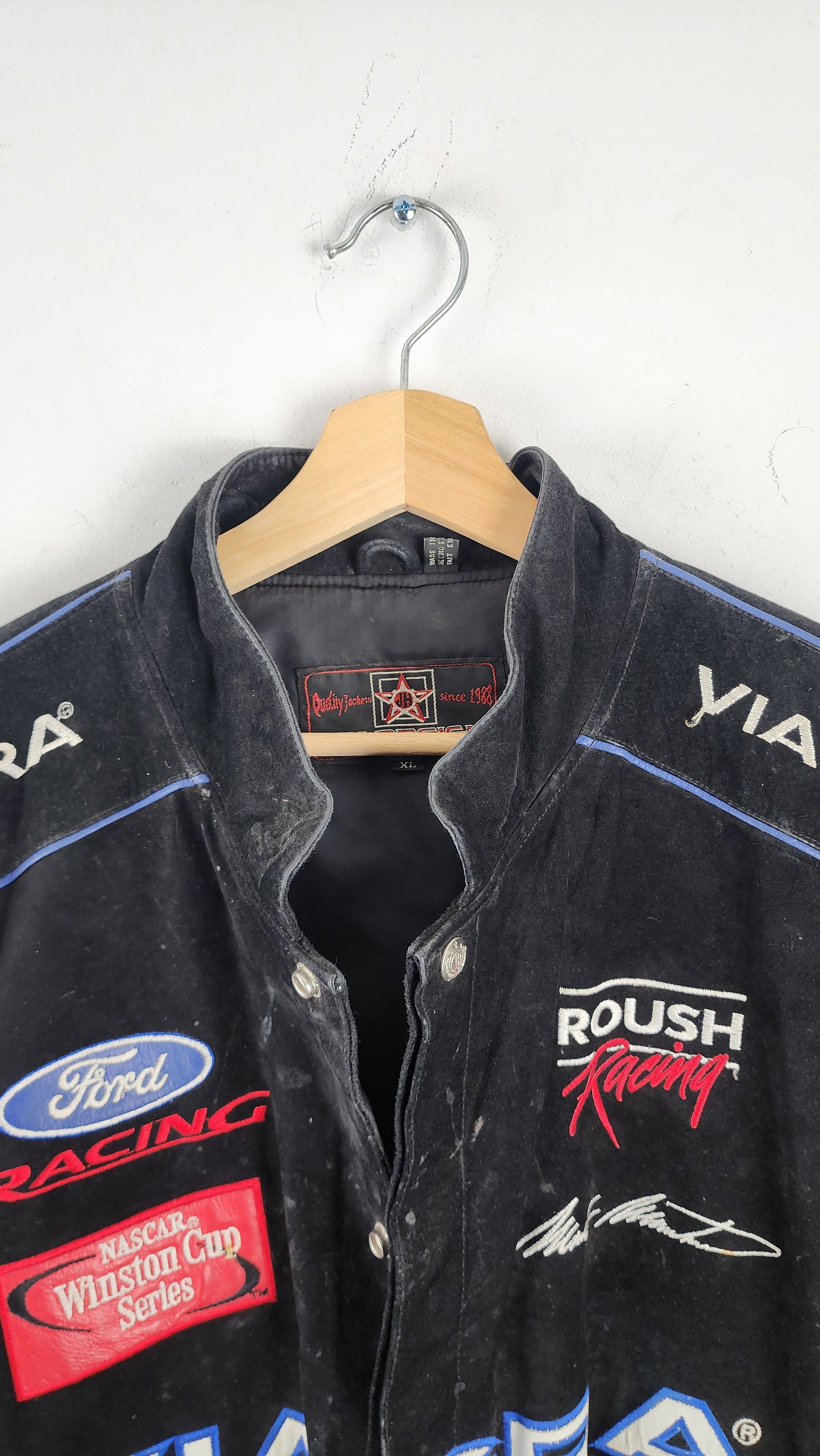 Vintage Jeff Hamilton JH Designs Viagra Nascar Leather Jacket 