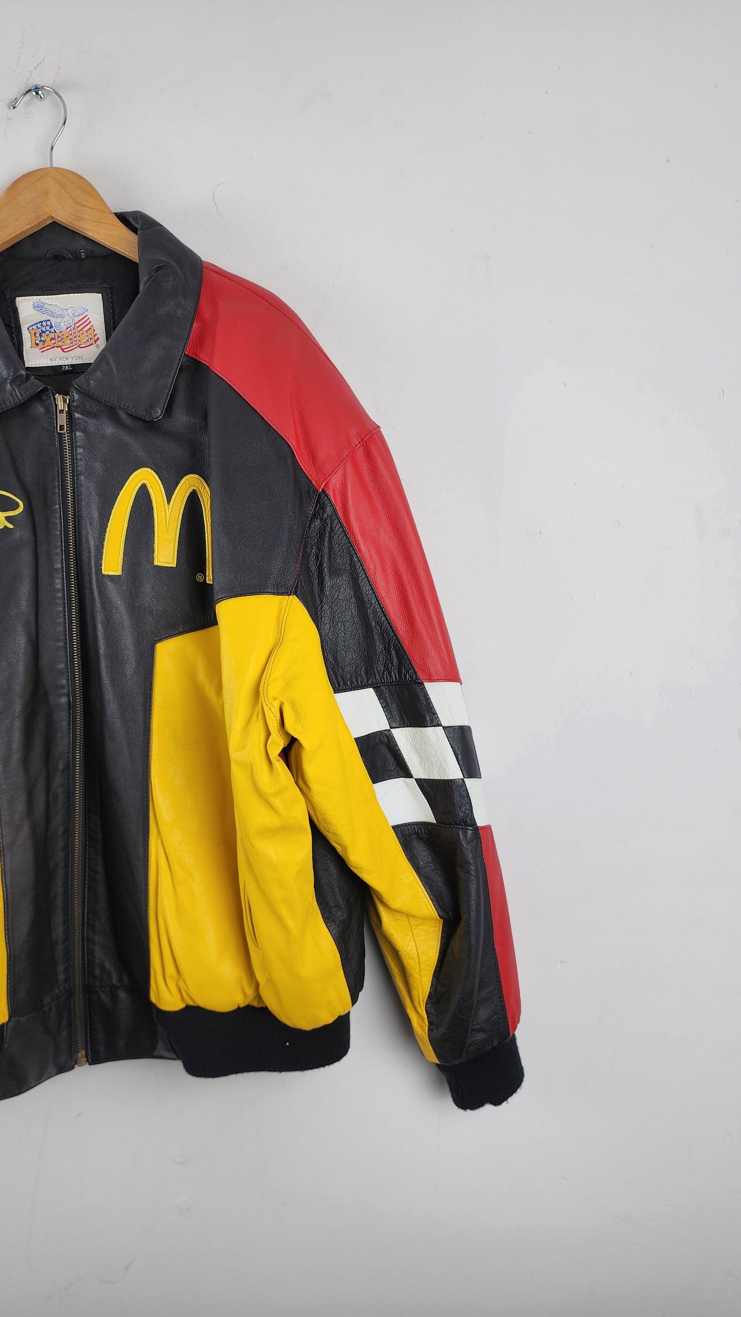 Vintage Excelled Bill Elliot McDonald's Nascar Leather Jacket