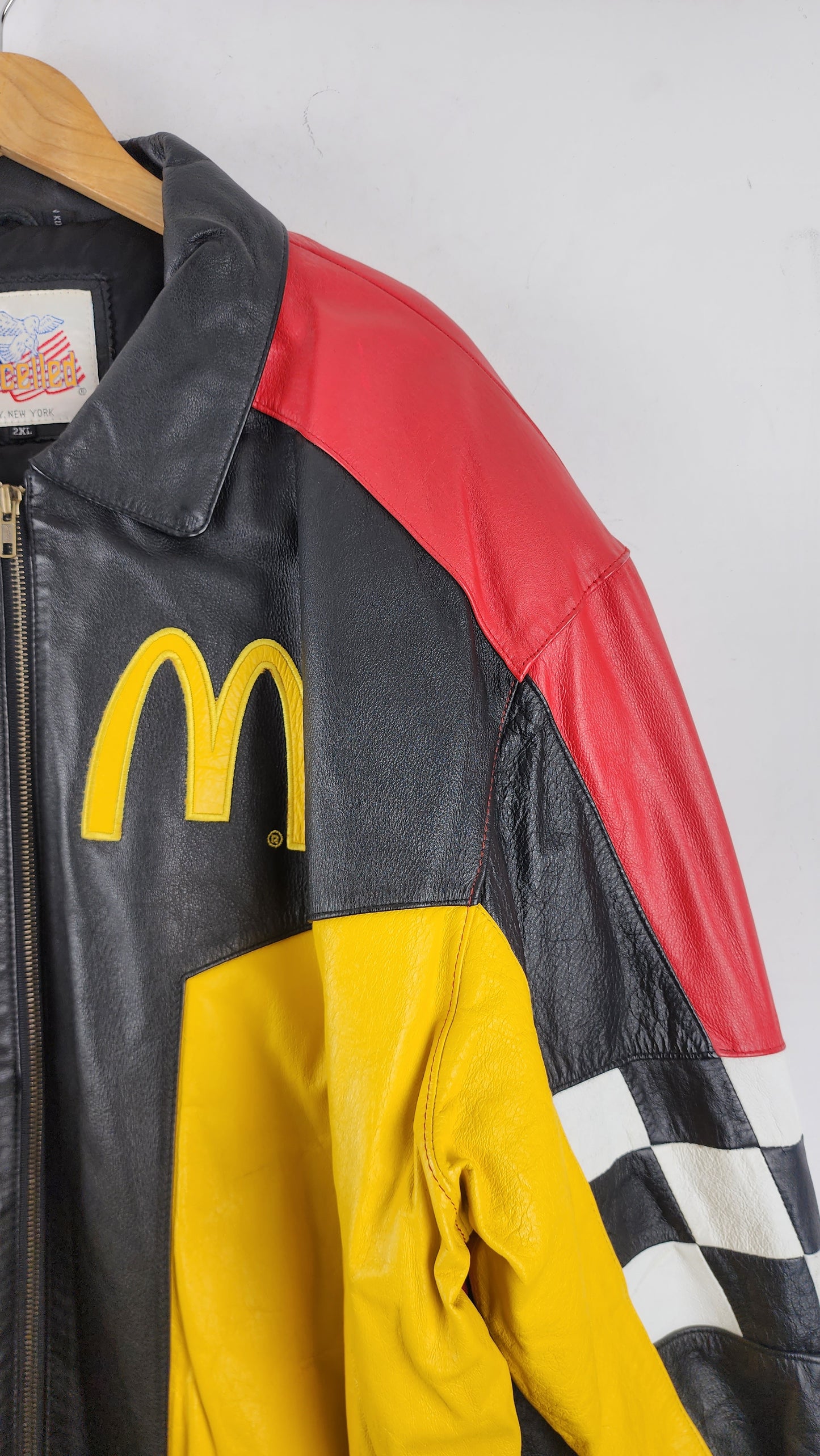 Vintage Excelled Bill Elliot McDonald's Nascar Leather Jacket