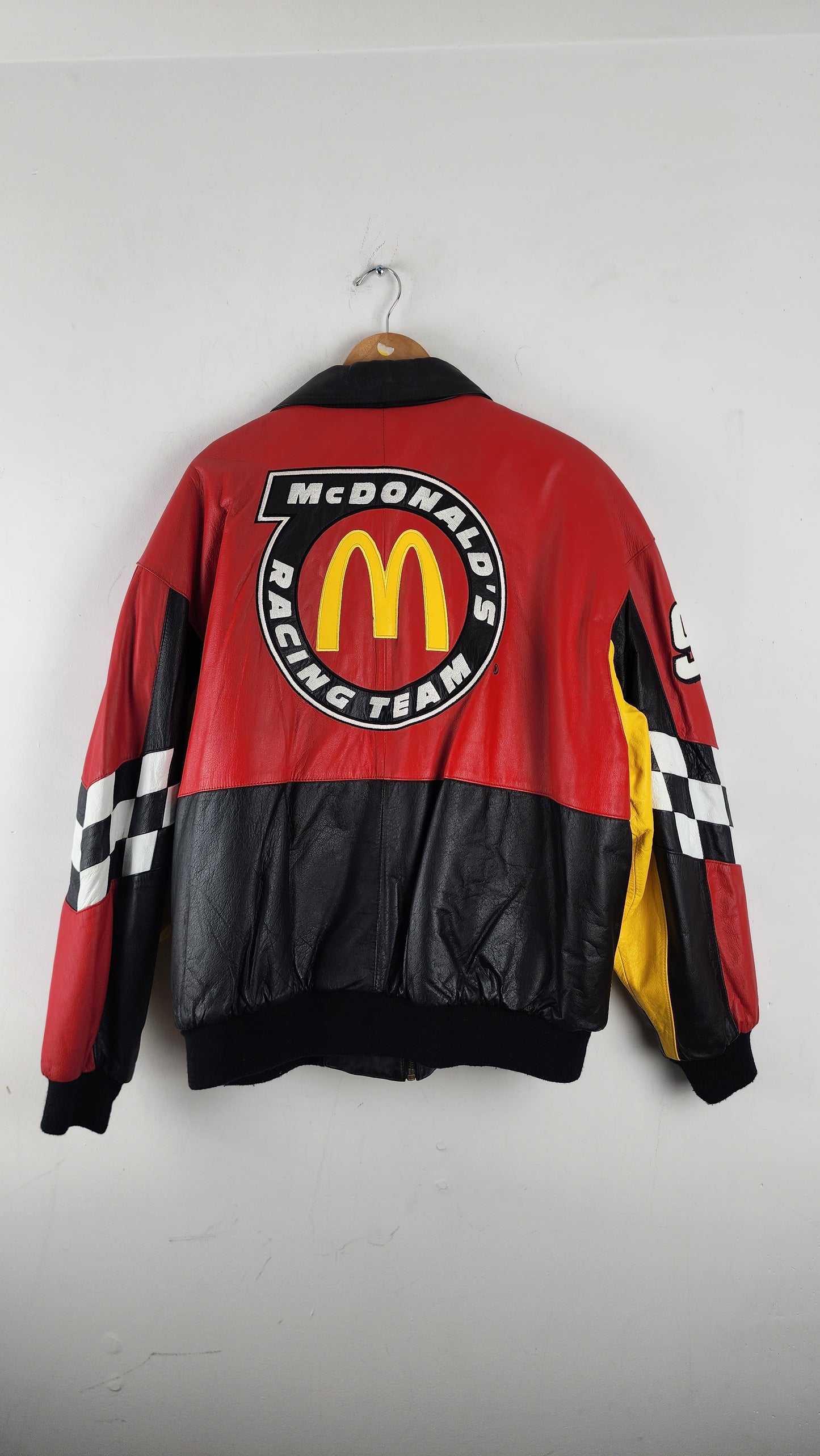 Vintage Excelled Bill Elliot McDonald's Nascar Leather Jacket