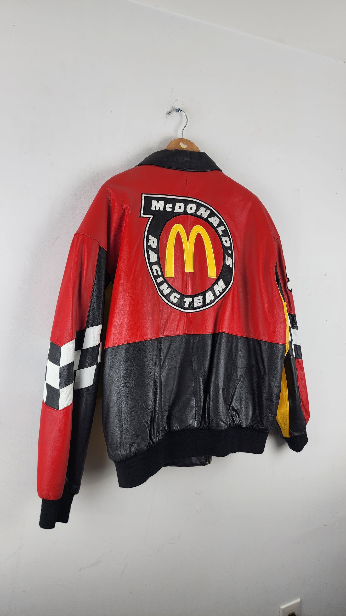 Vintage Excelled Bill Elliot McDonald's Nascar Leather Jacket